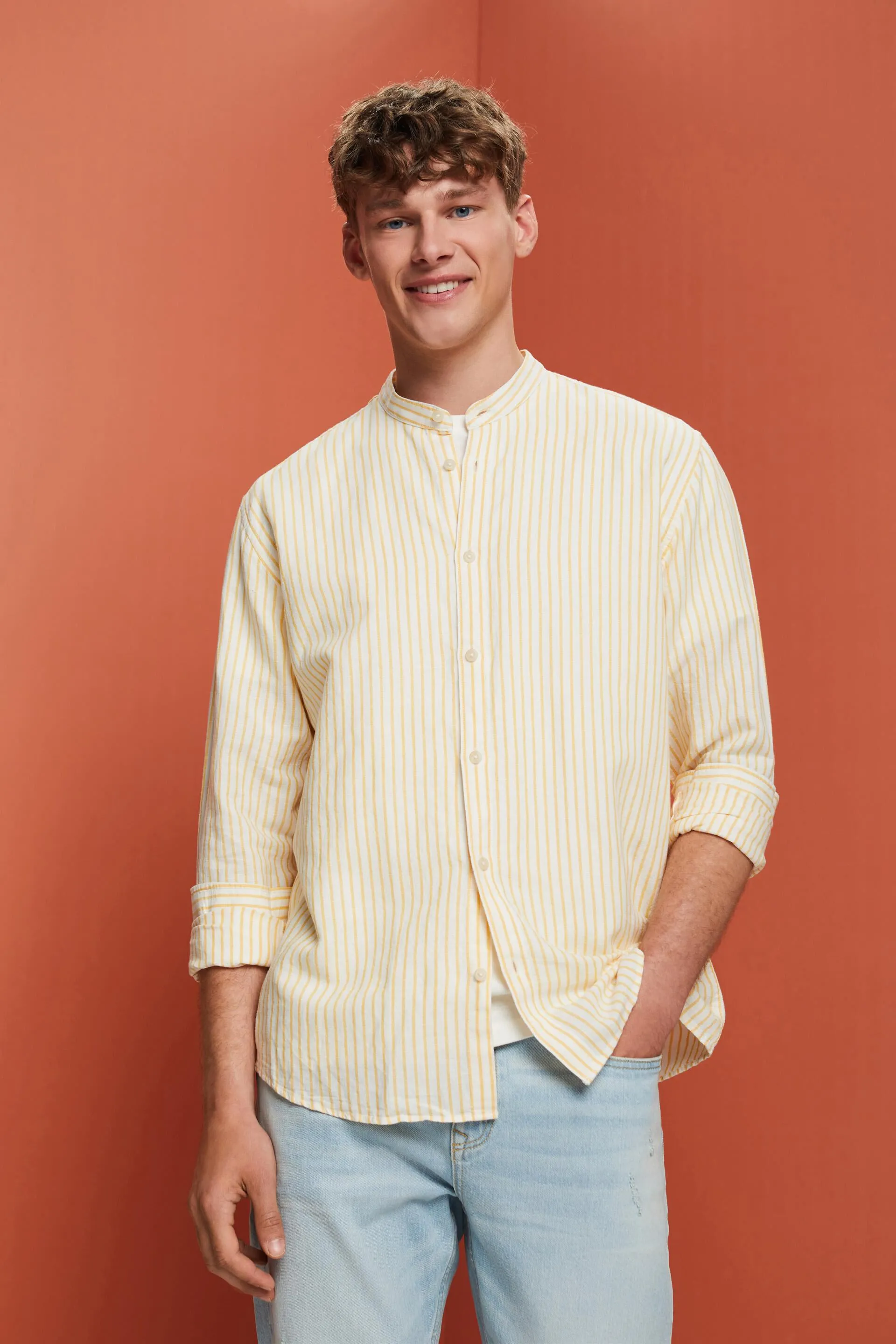 Maglia a righe, misto lino