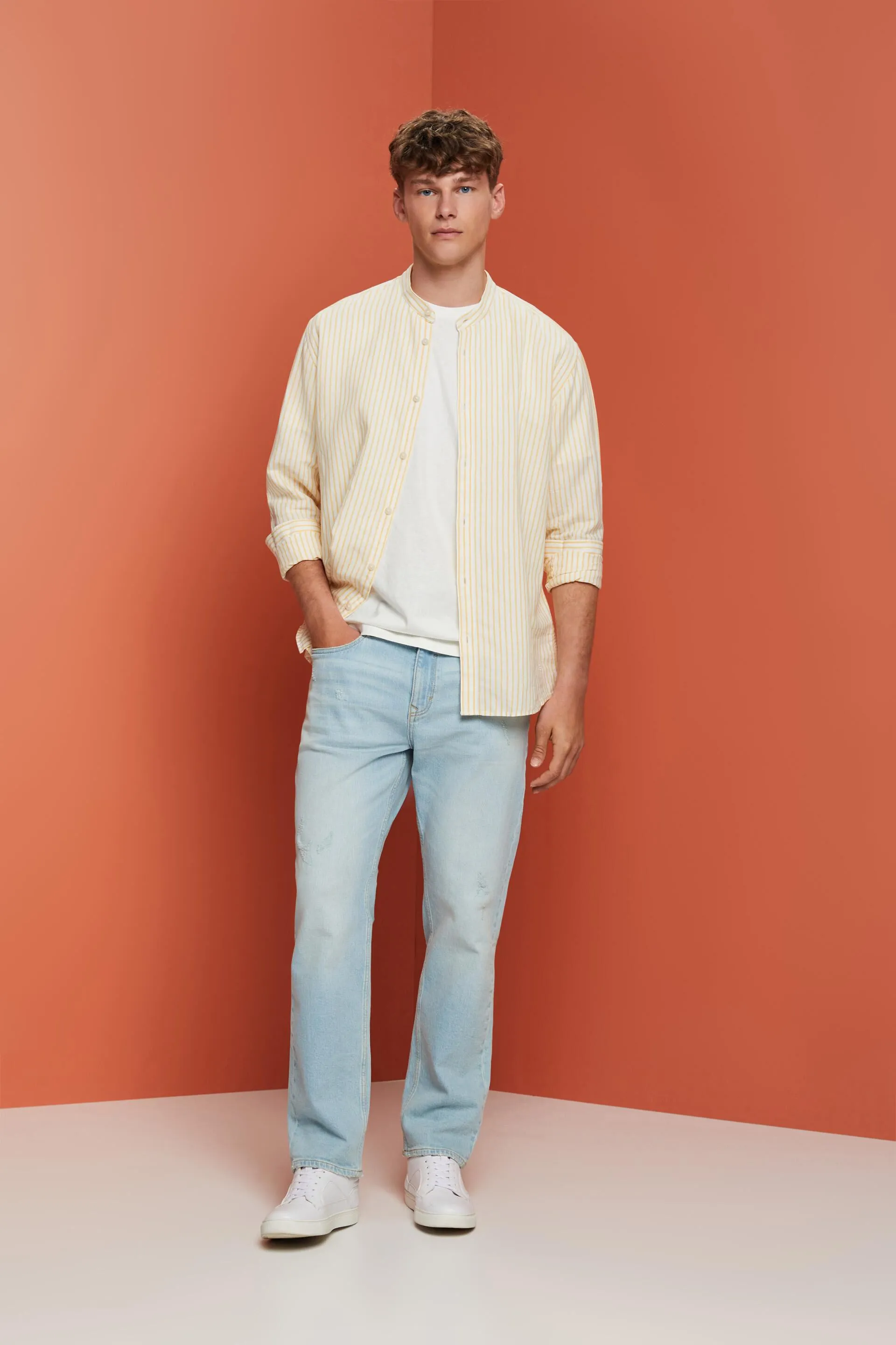 Maglia a righe, misto lino