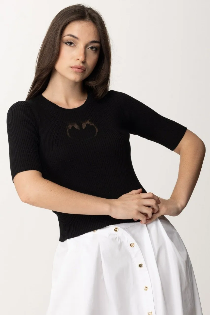 Maglia in lana con logo NERO LIMOUSINE