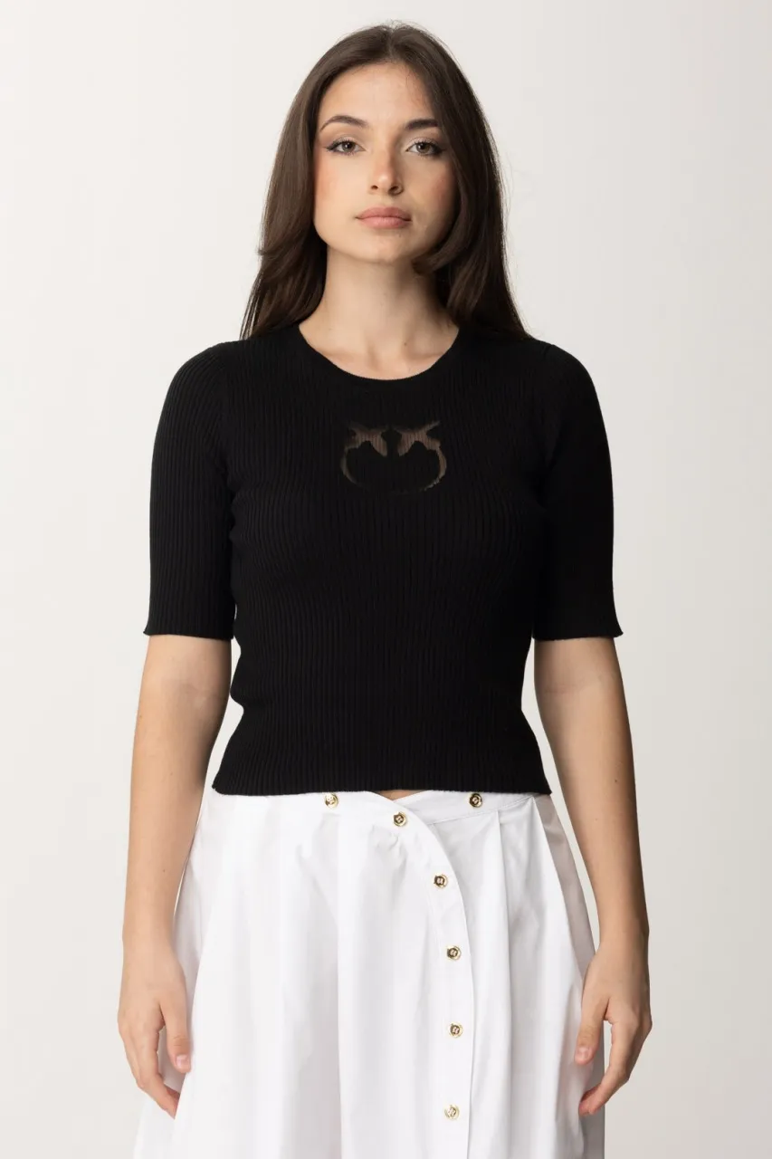 Maglia in lana con logo NERO LIMOUSINE