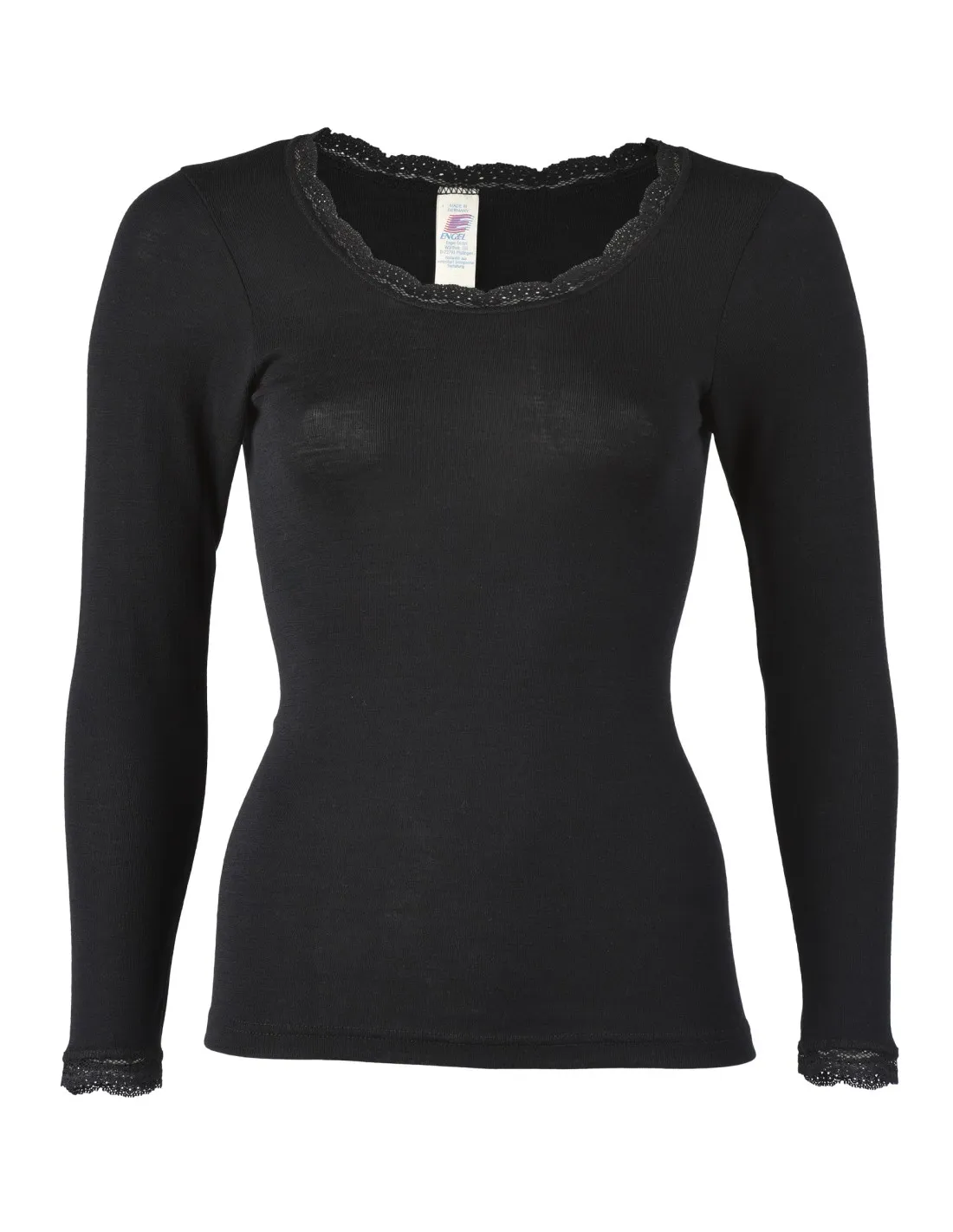MAGLIA IN LANA-SETA MANICHE LUNGHE CON PIZZO