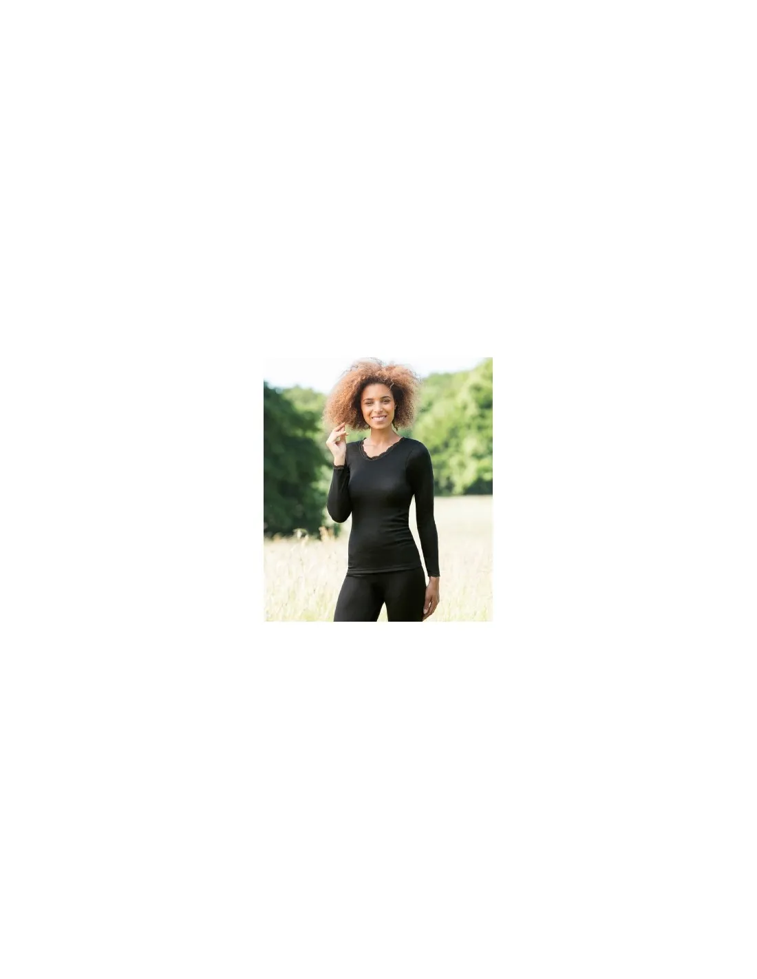 MAGLIA IN LANA-SETA MANICHE LUNGHE CON PIZZO