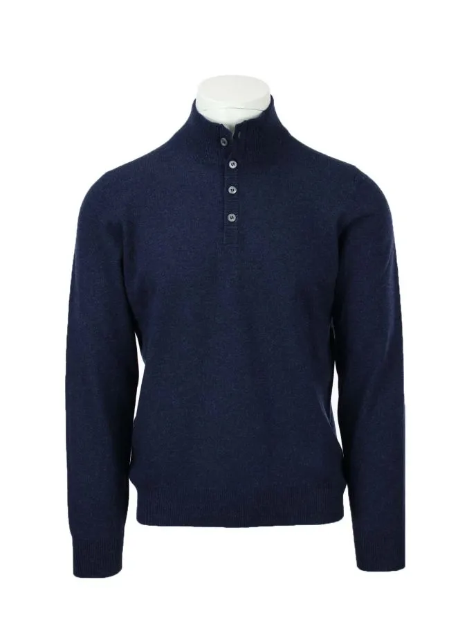 Maglia lupo con bottoni in lana e cachemire