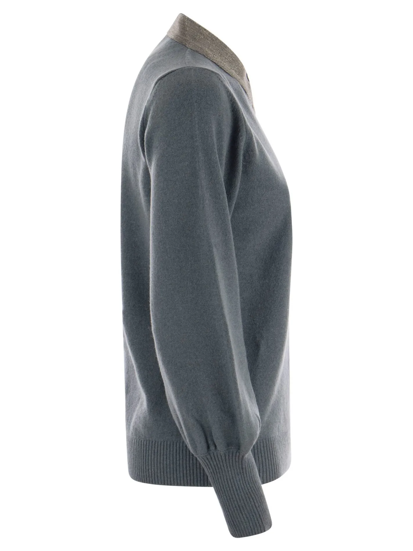 Maglia scollo a V con monile