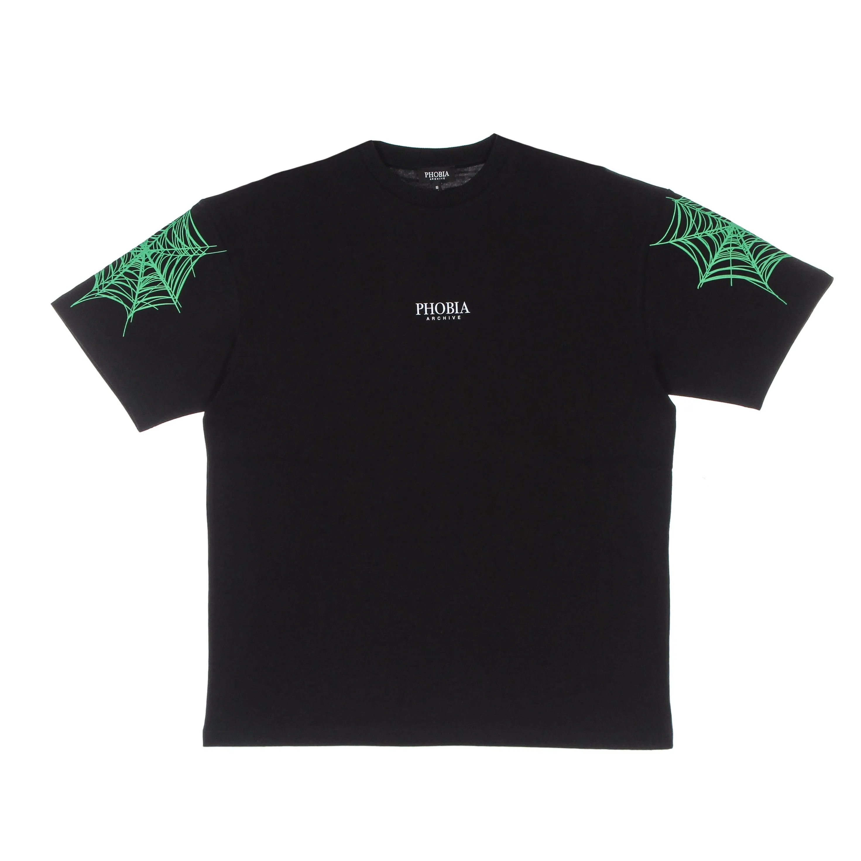 Maglietta Uomo Green Cobweb Print Tee Black/green