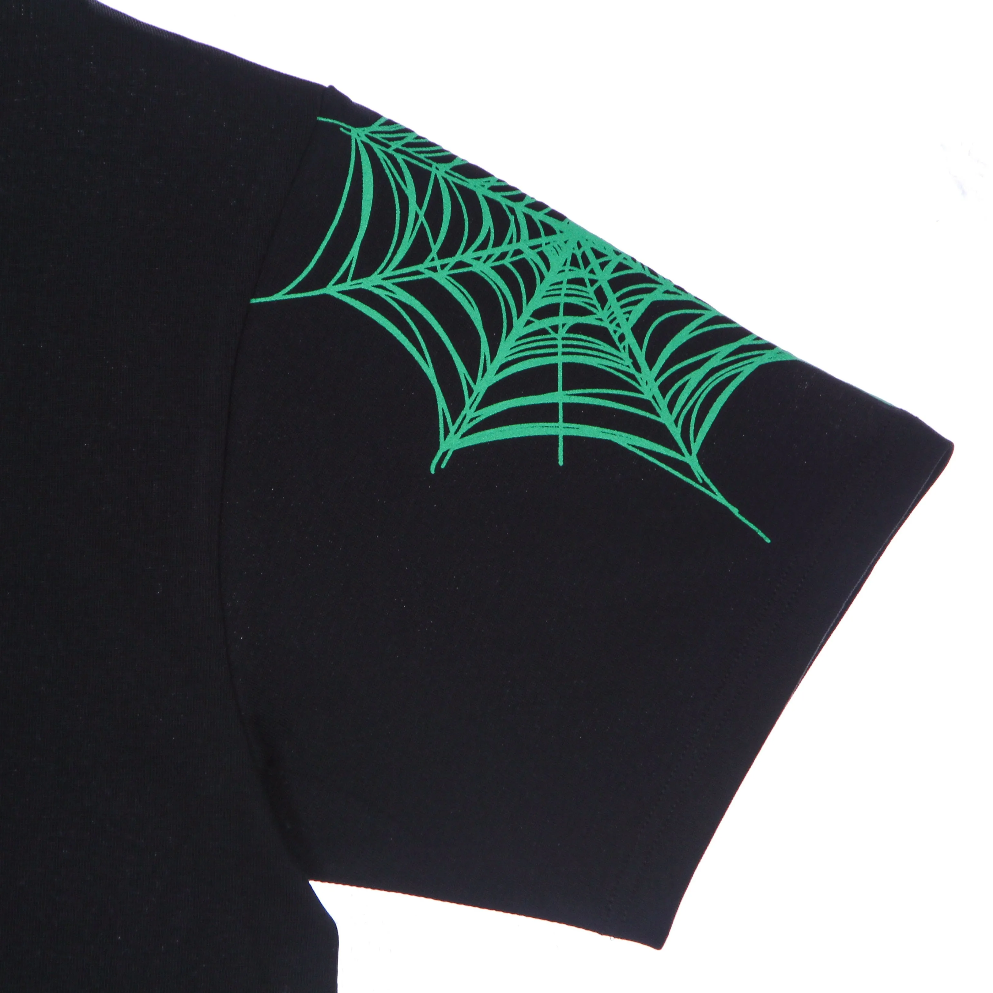 Maglietta Uomo Green Cobweb Print Tee Black/green