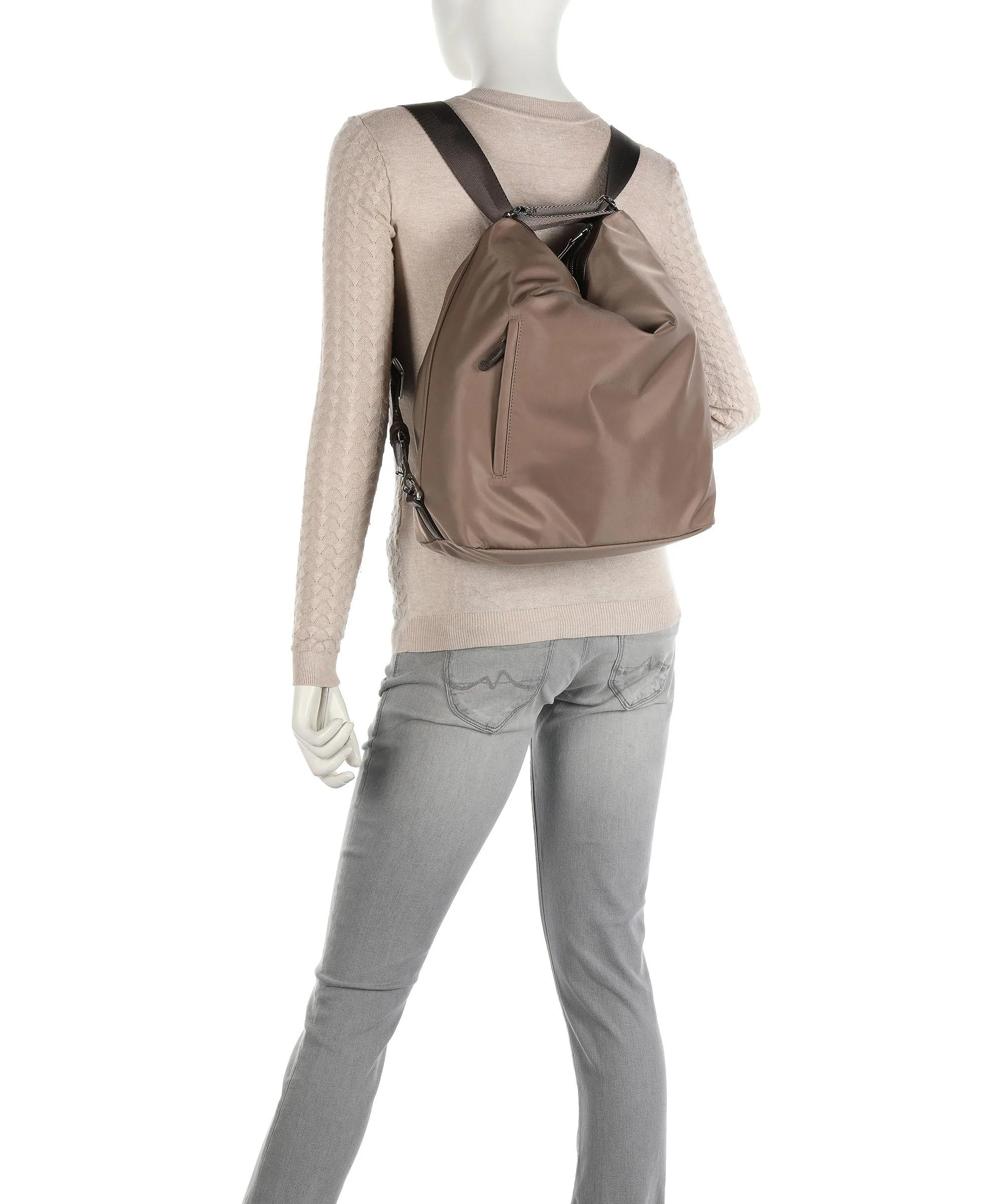  Mandarina Duck Hunter Borsa a zainetto nylon marrone chiaro  
