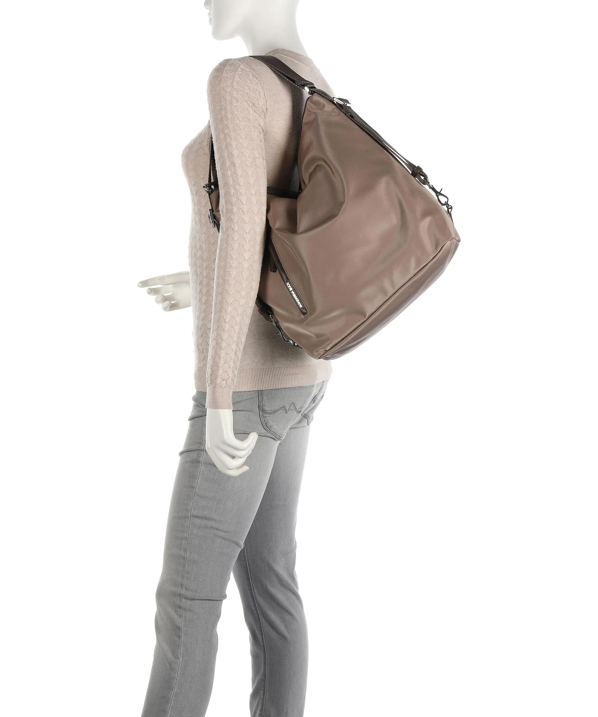  Mandarina Duck Hunter Borsa a zainetto nylon marrone chiaro  