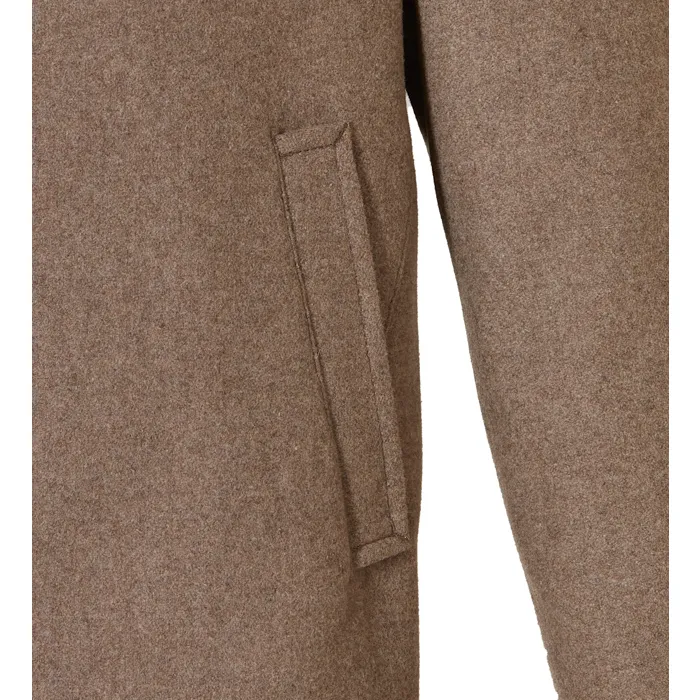 Mario Fiorenzo Cappotto invernale in lana con bordo in pelliccia staccabile Marrone chiaro