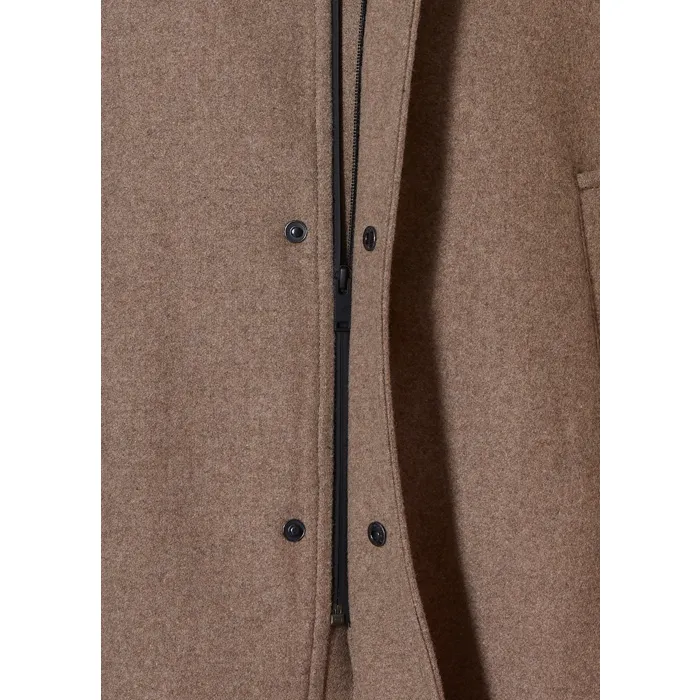 Mario Fiorenzo Cappotto invernale in lana con bordo in pelliccia staccabile Marrone chiaro
