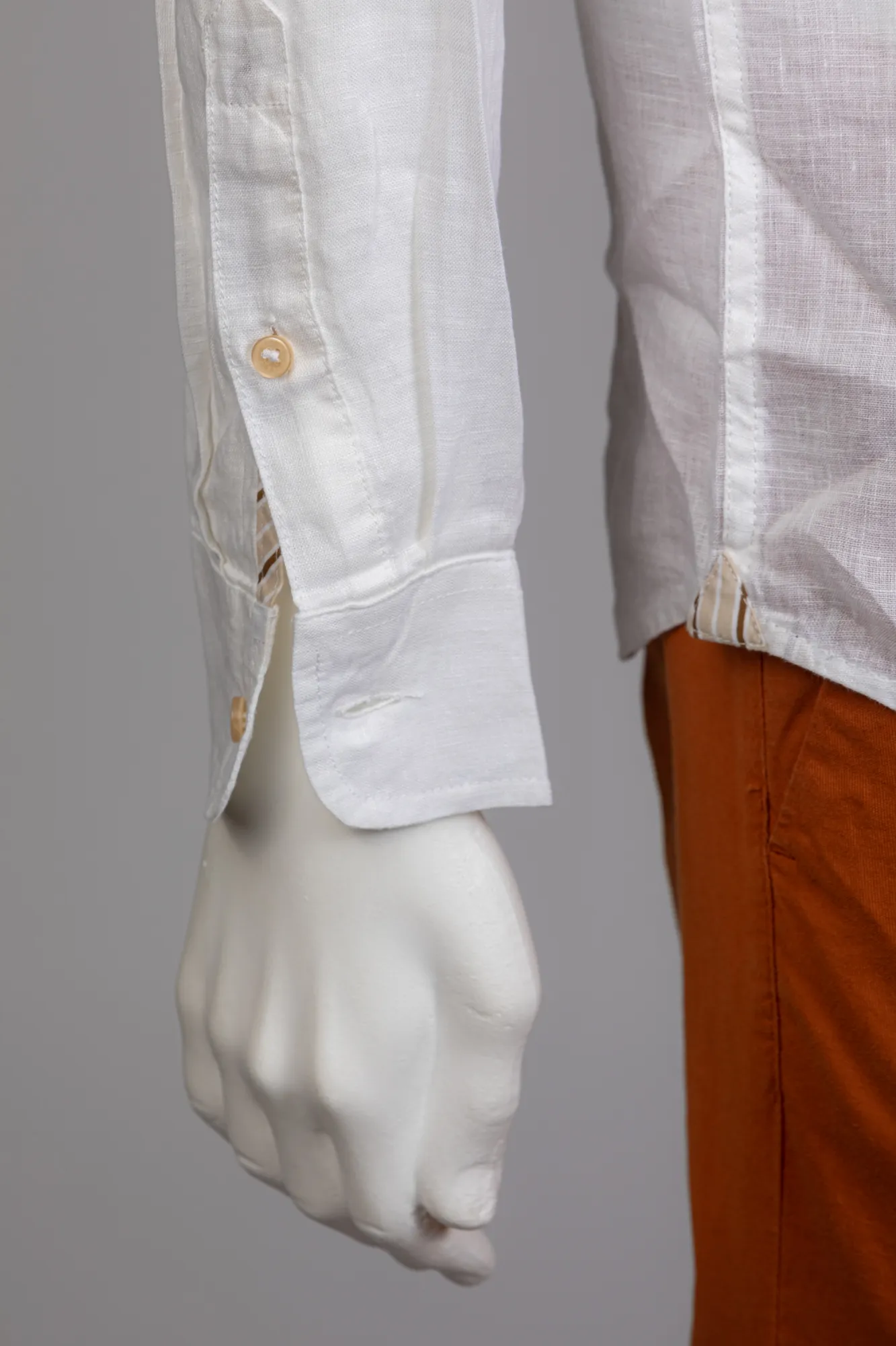 MARKUP Camicia collo coreana in lino b.