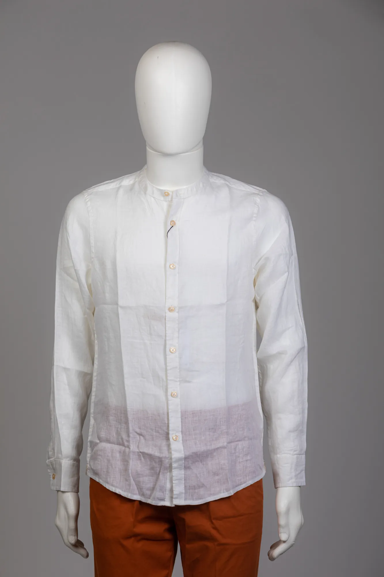MARKUP Camicia collo coreana in lino b.