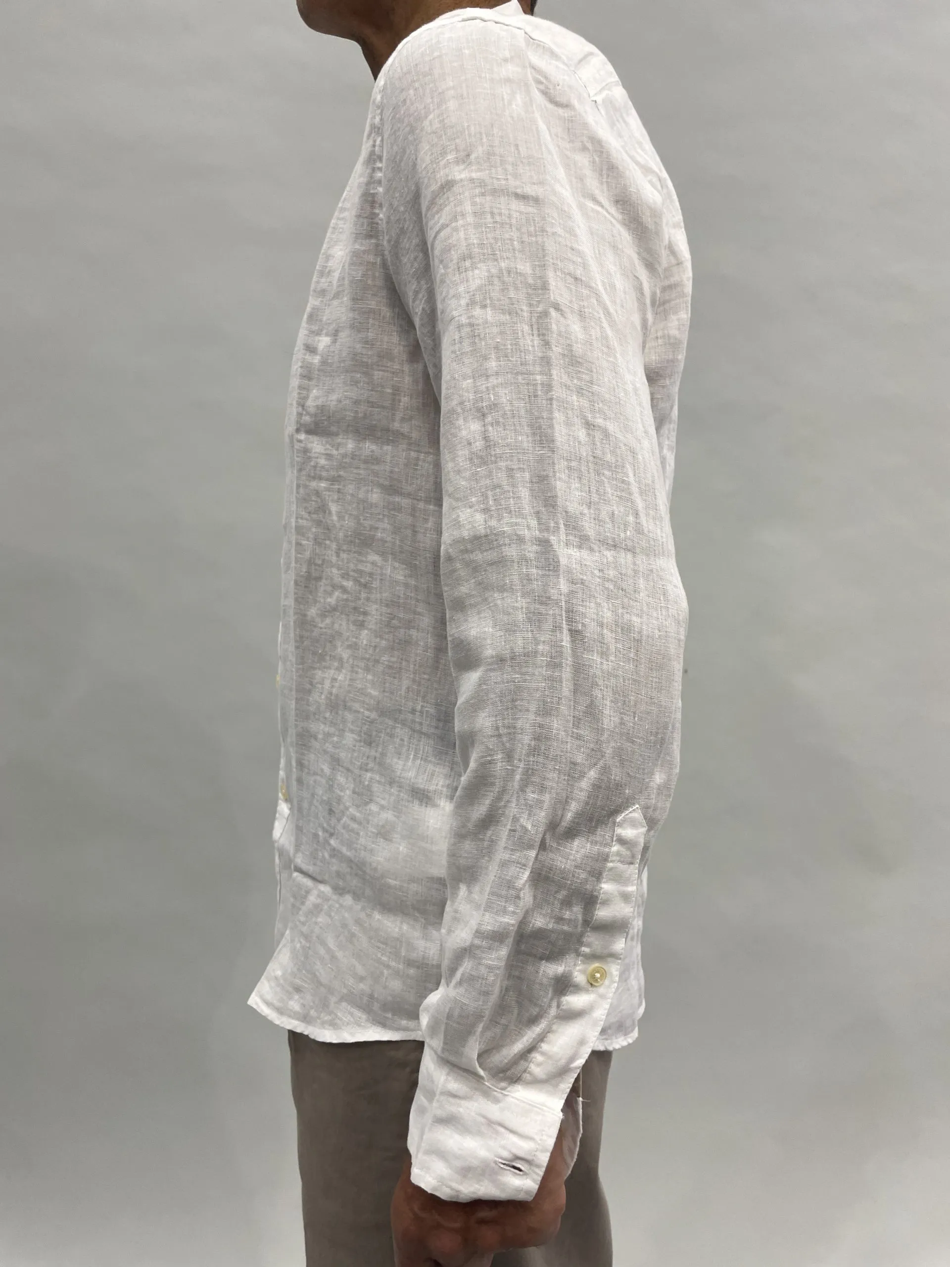 MARKUP Camicia collo coreana in lino b.