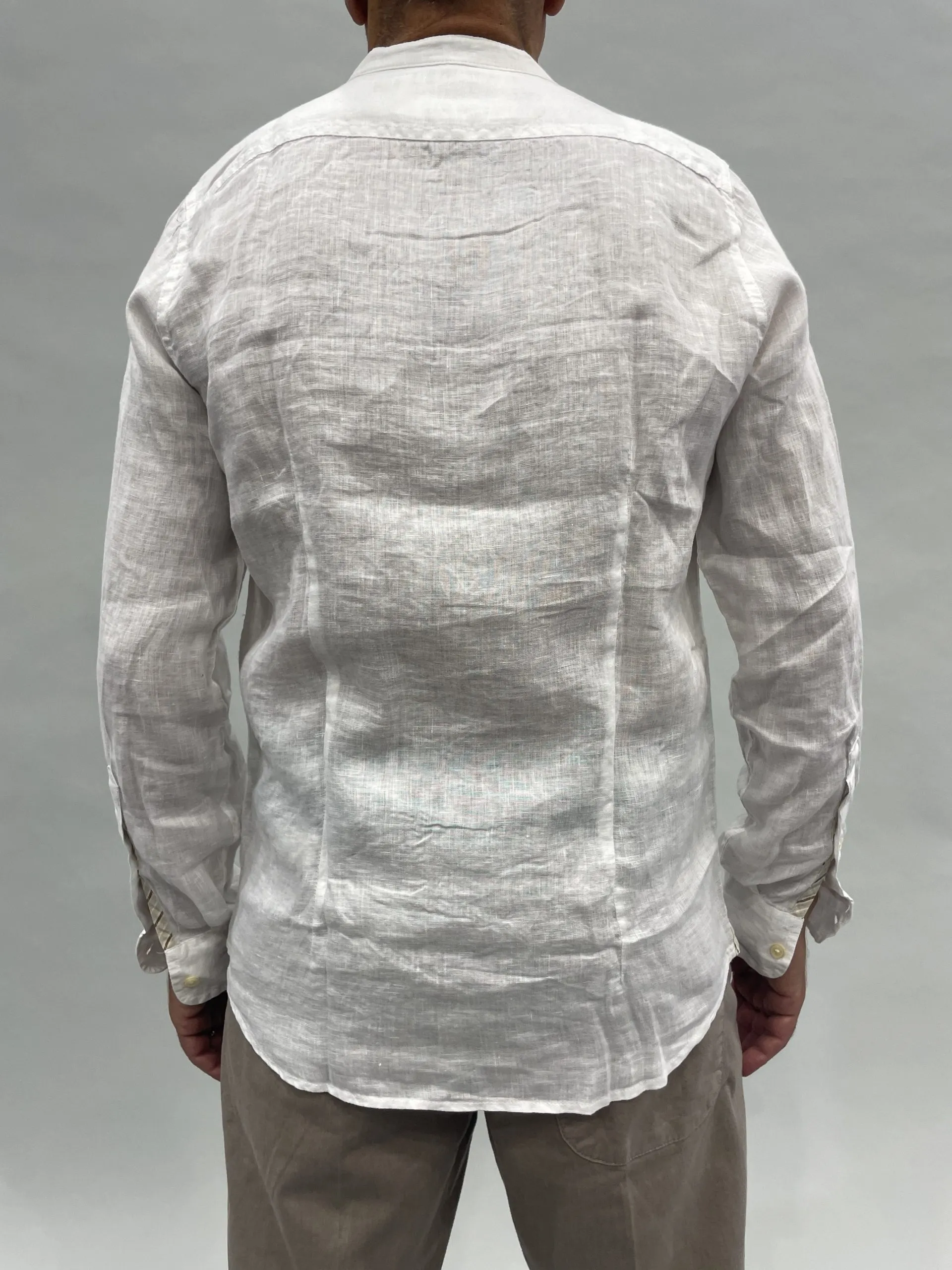 MARKUP Camicia collo coreana in lino b.