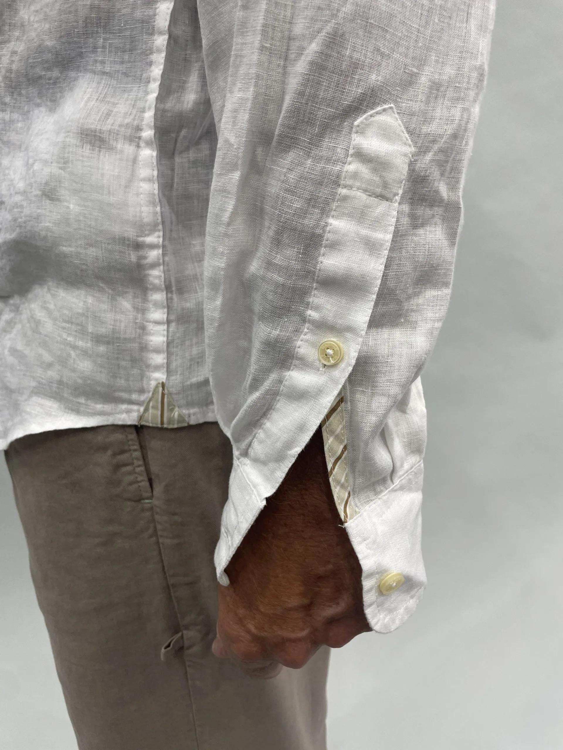 MARKUP Camicia collo coreana in lino b.