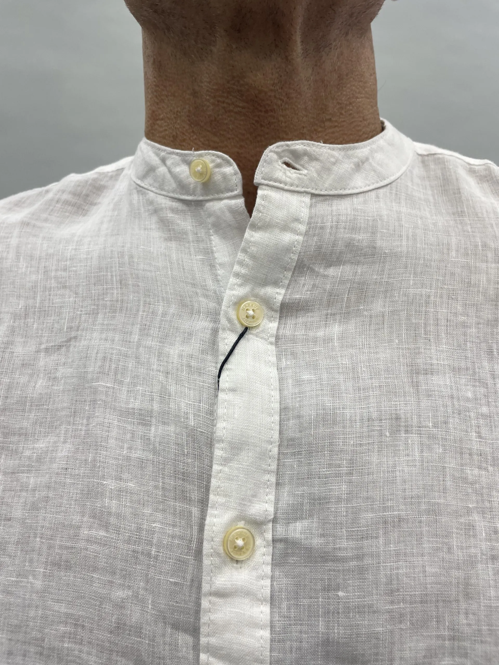 MARKUP Camicia collo coreana in lino b.