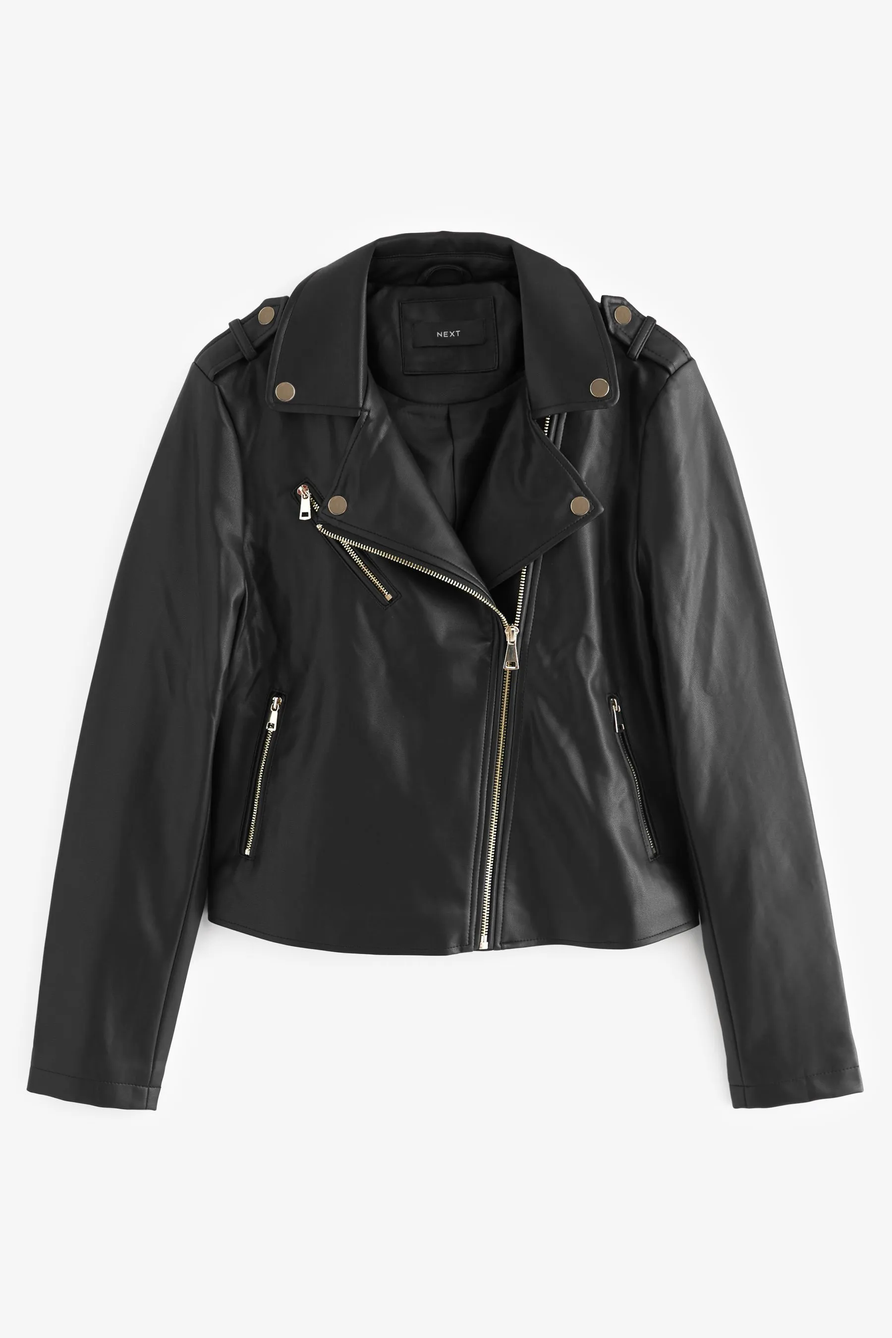 Nero  - Giacca stile motociclista in pelle sintetica