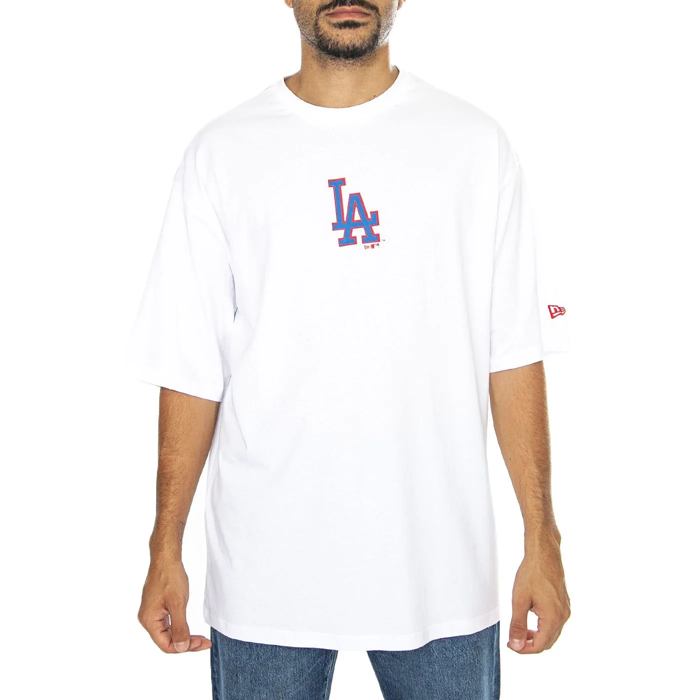 New Era MLB World Series OS Tee Los Angeles Lakers Dodgers White / Navy - Maglietta Girocollo Uomo Bianca    
