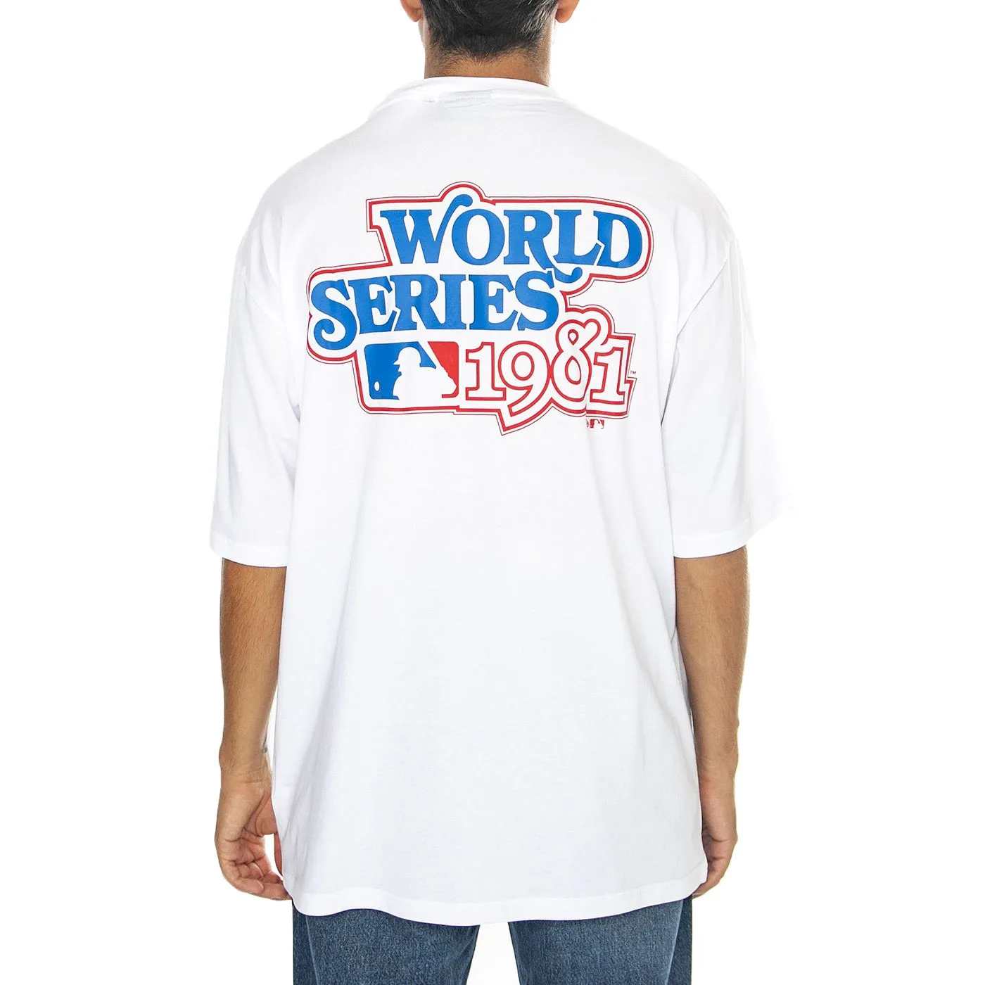 New Era MLB World Series OS Tee Los Angeles Lakers Dodgers White / Navy - Maglietta Girocollo Uomo Bianca    