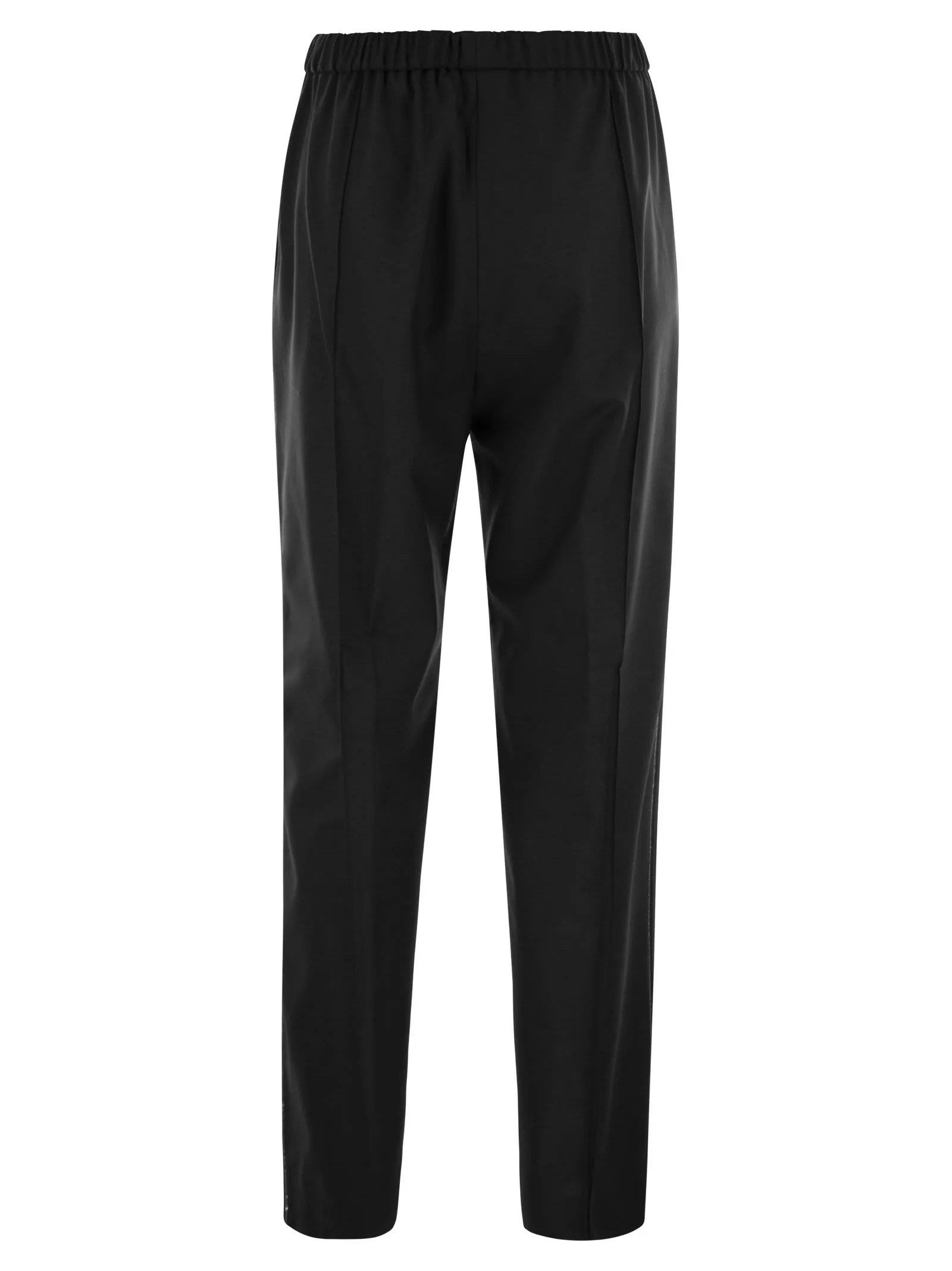 Pantalone jogging in lana con dettaglio brillante
