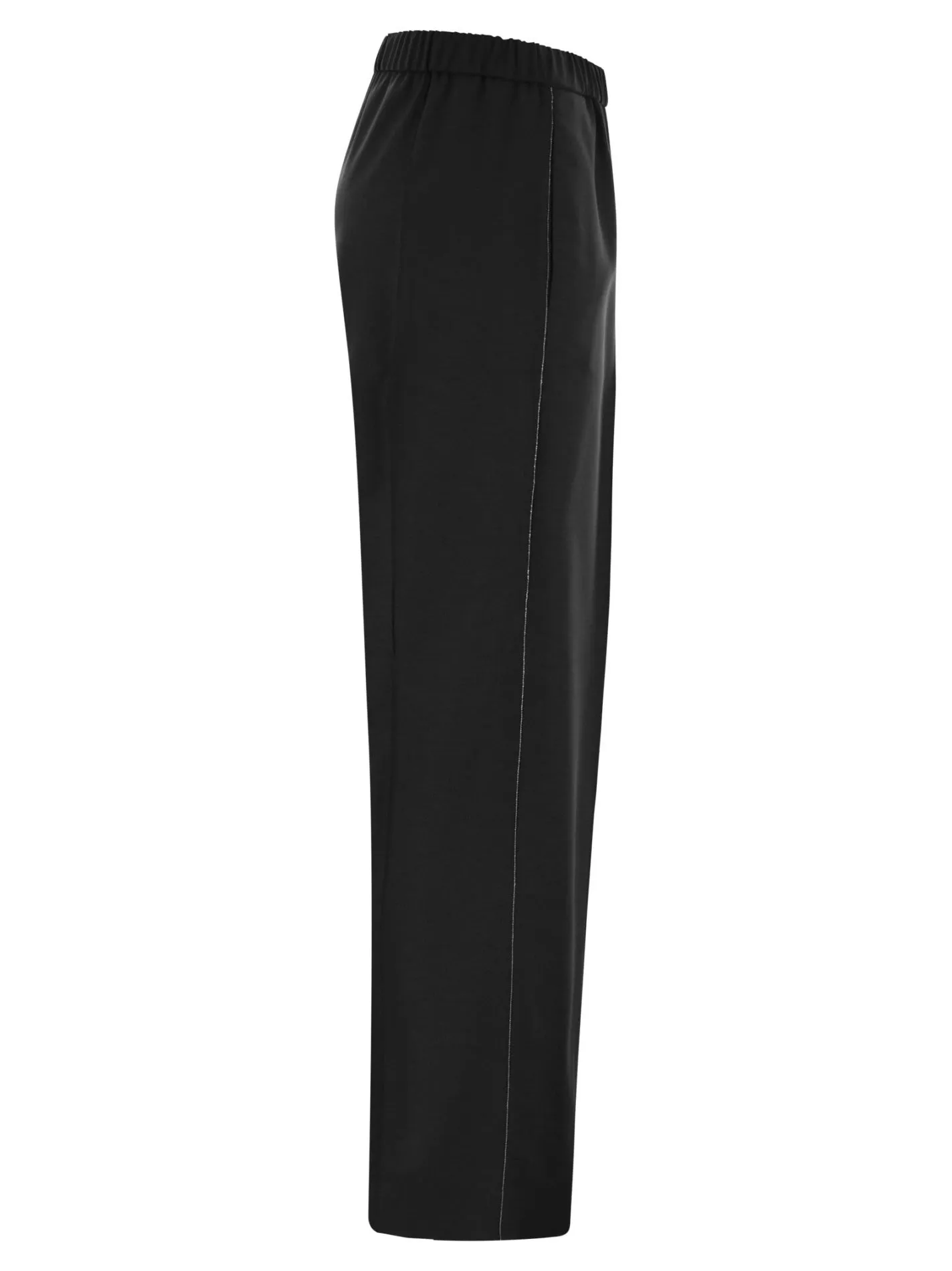 Pantalone jogging in lana con dettaglio brillante