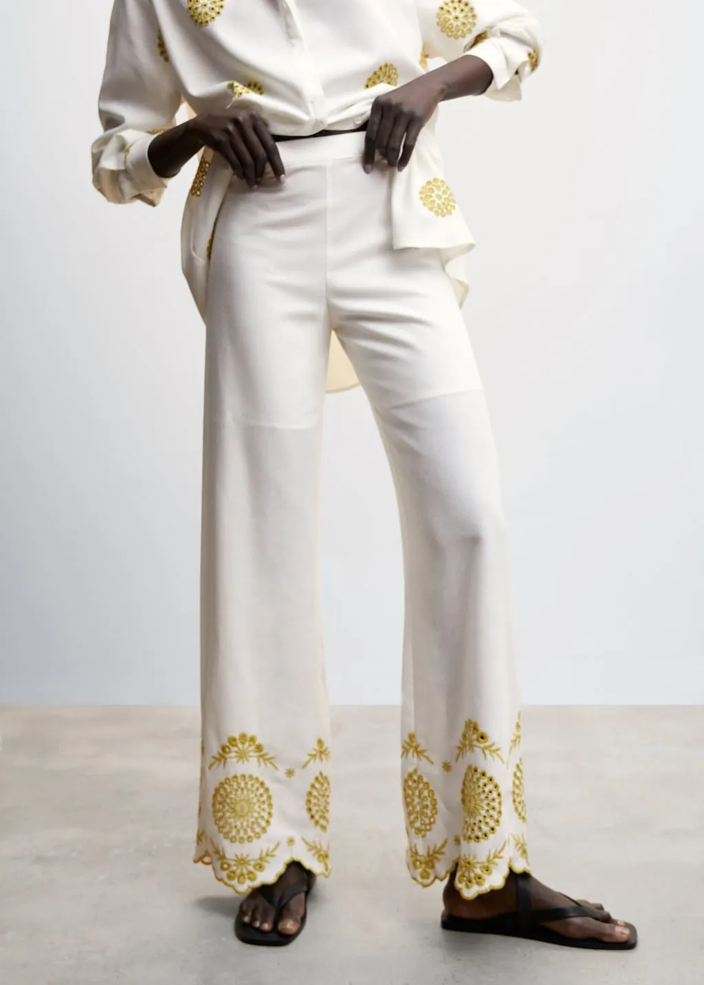 Pantaloni culotte ricamo svizzero