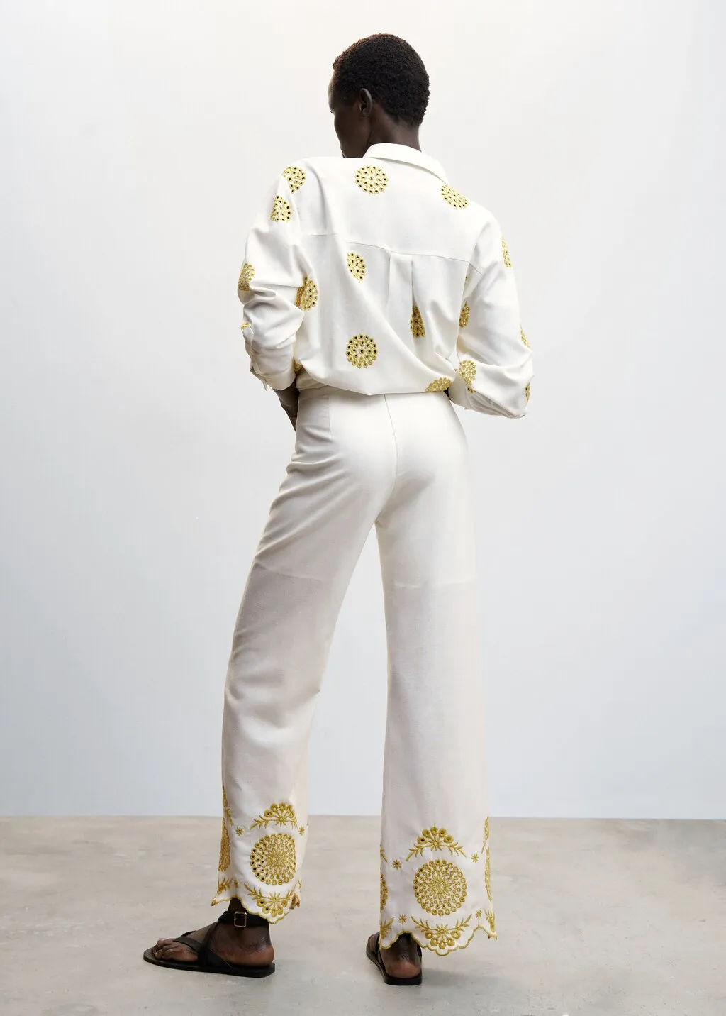 Pantaloni culotte ricamo svizzero