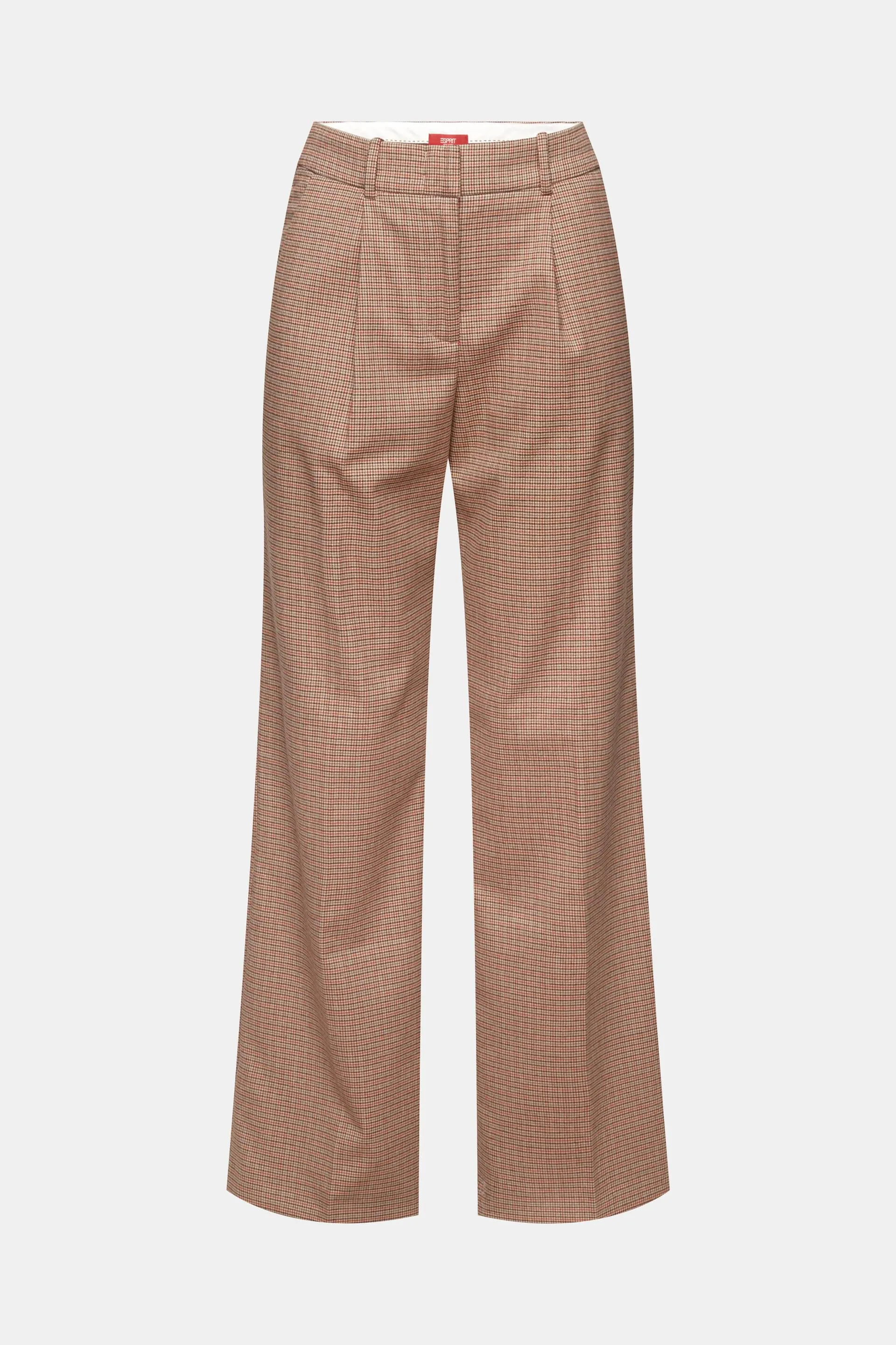 Pantaloni pied de poule a vita alta