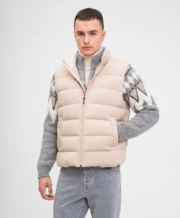 Peserico Gilet trapuntato beige R53052E3604
