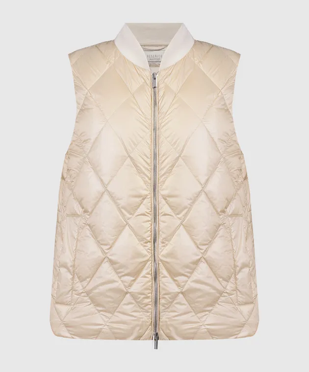 Peserico Gilet trapuntato beige S034022200G