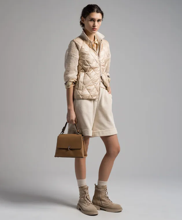 Peserico Gilet trapuntato beige S034022200G