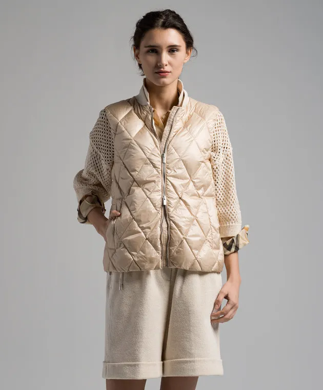 Peserico Gilet trapuntato beige S034022200G
