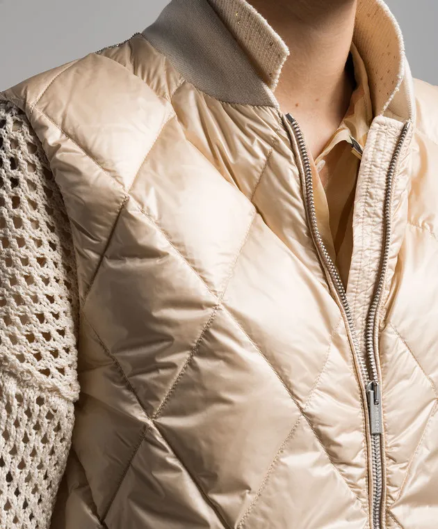 Peserico Gilet trapuntato beige S034022200G