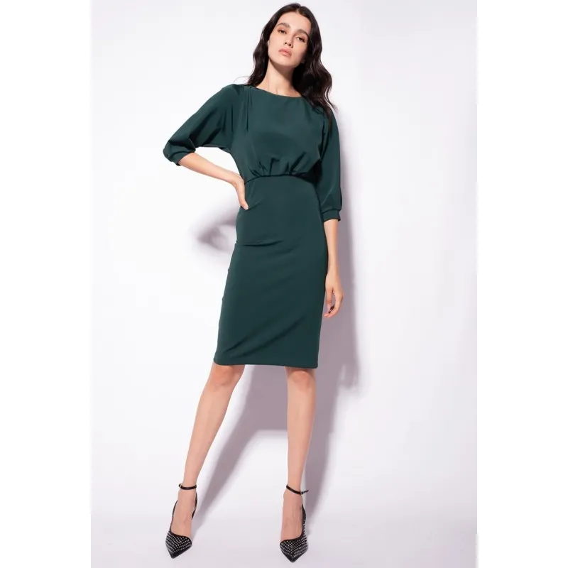 PINKO abito ALDA midi con gonna a tubino DARK GREEN