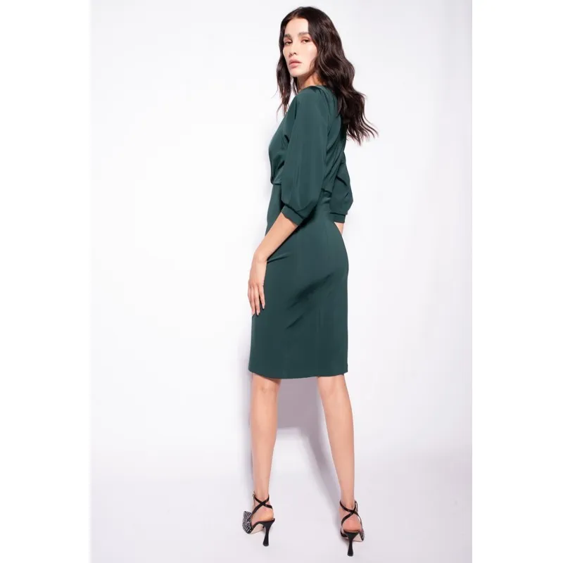 PINKO abito ALDA midi con gonna a tubino DARK GREEN