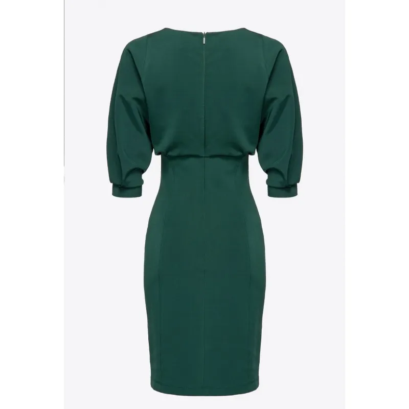PINKO abito ALDA midi con gonna a tubino DARK GREEN