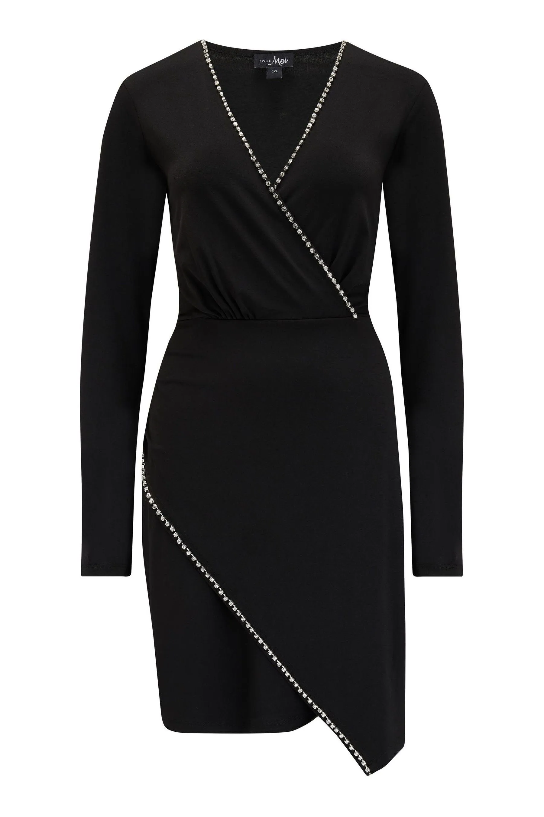 Pour Moi Nicole - Abito a portafoglio sinuoso in jersey con strass
