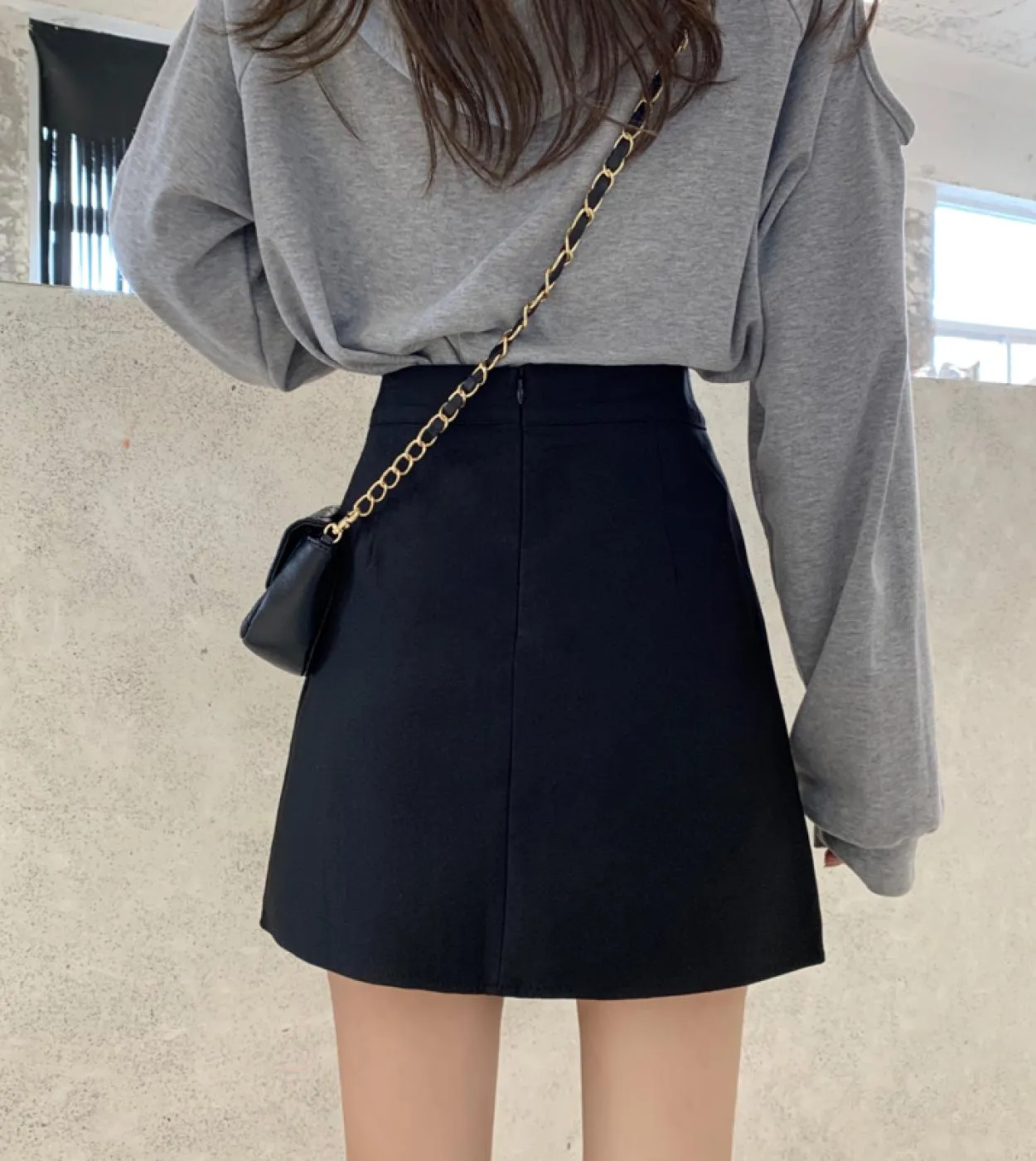 Primavera Casual Donna Solid Pieghe Mini Gonna A Line Vintage Office Lady Kawaii Studenti a vita alta sopra le gonne al ginocchi