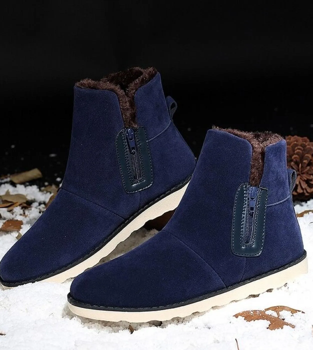 Primavera e autunno Nuovo stile semplice Imitazione scamosciata Scarpe casual da uomo calde Stivali da uomo con suola in gomma i