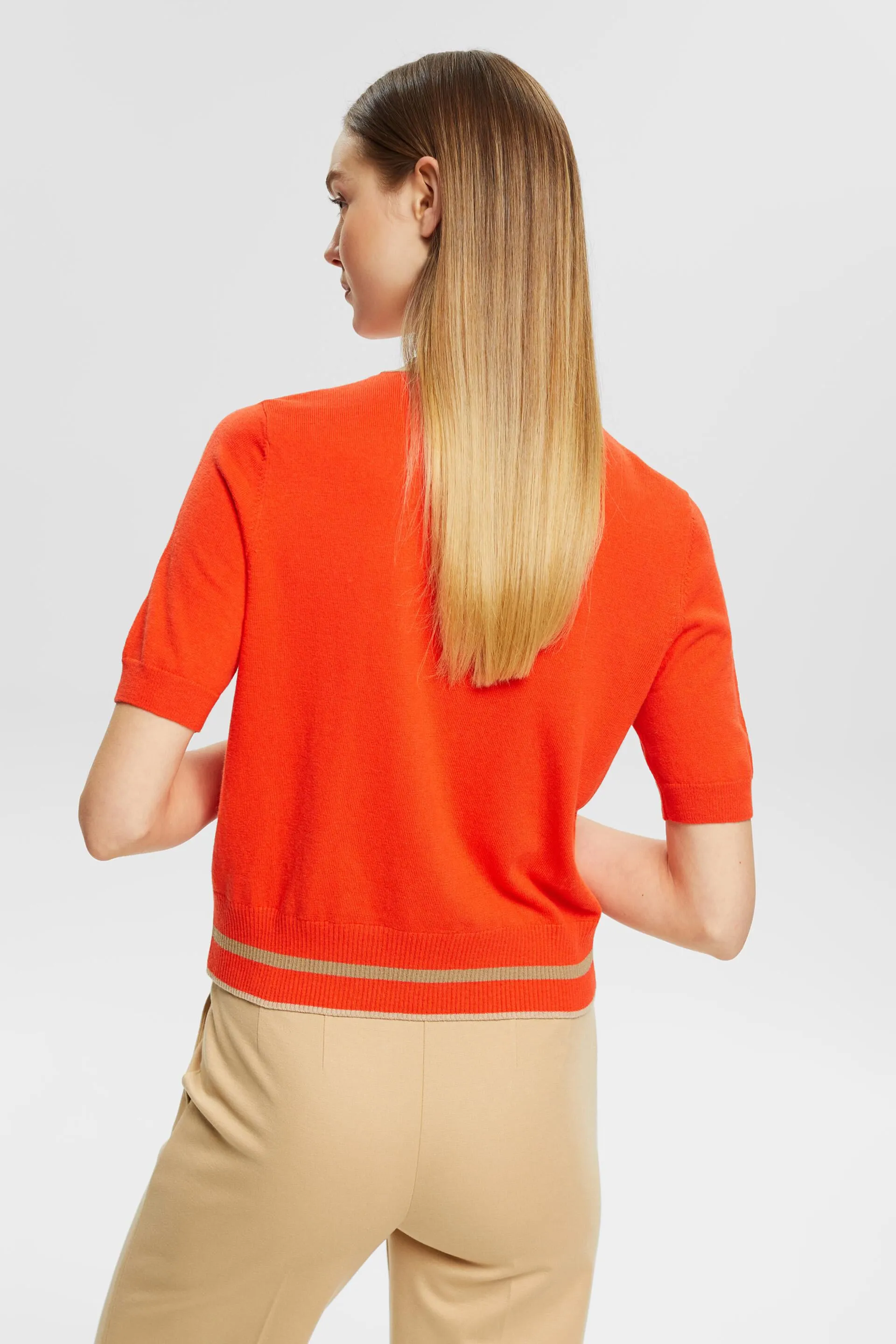 Pullover a manica corta lavorato a maglia