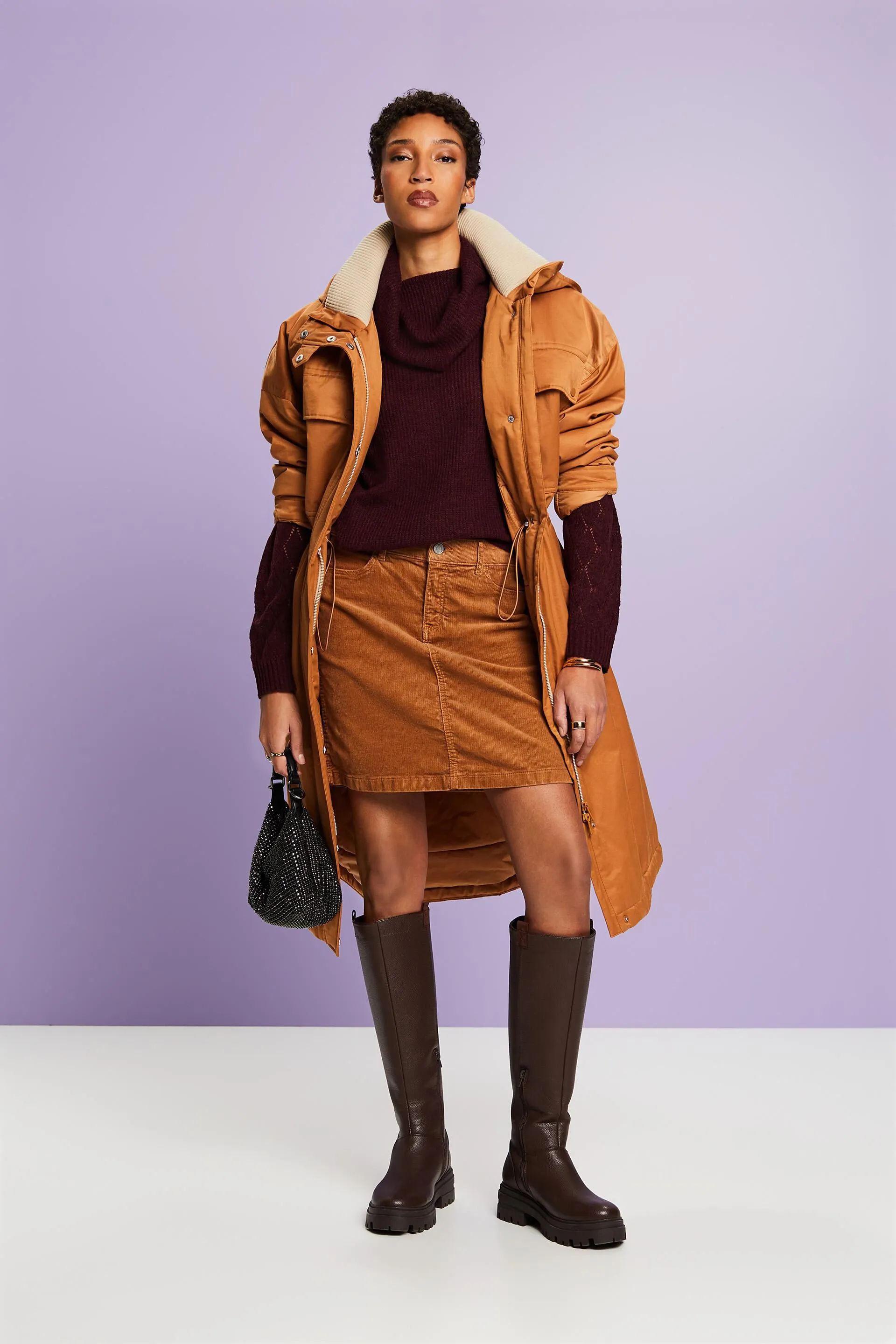 Pullover con scollo a cascata