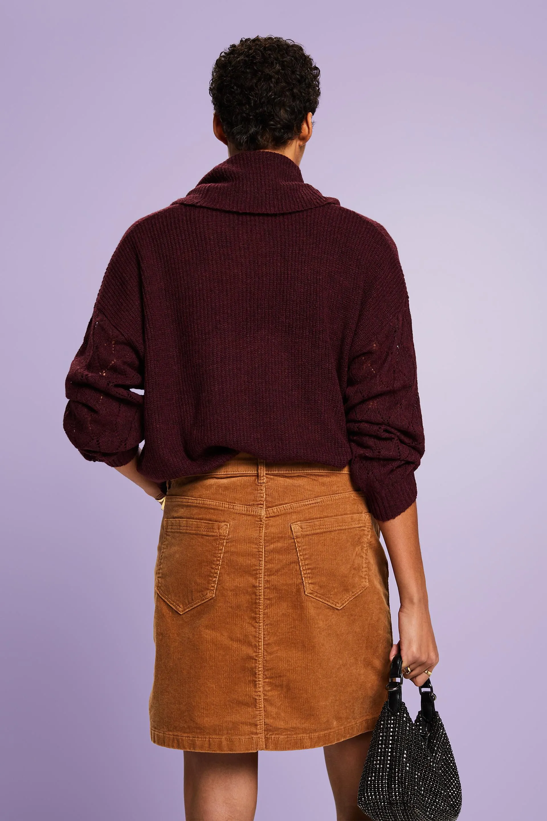 Pullover con scollo a cascata