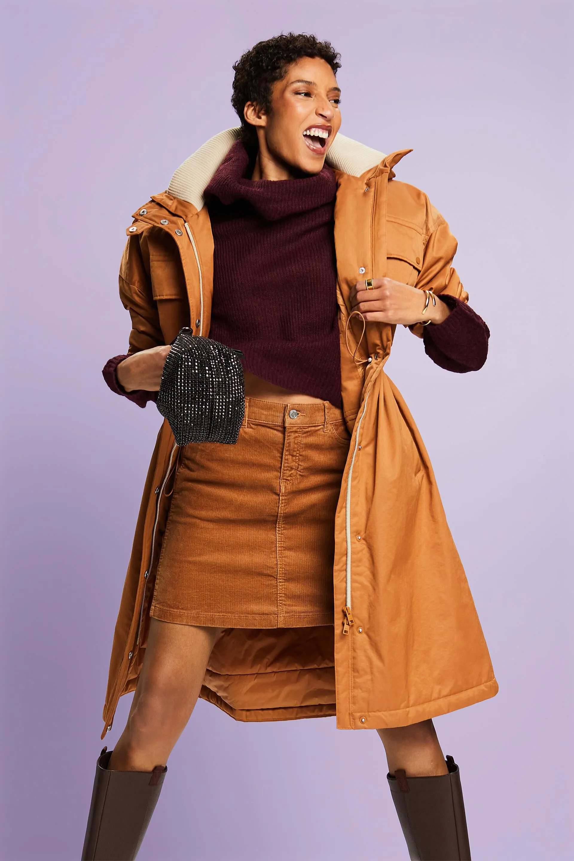 Pullover con scollo a cascata