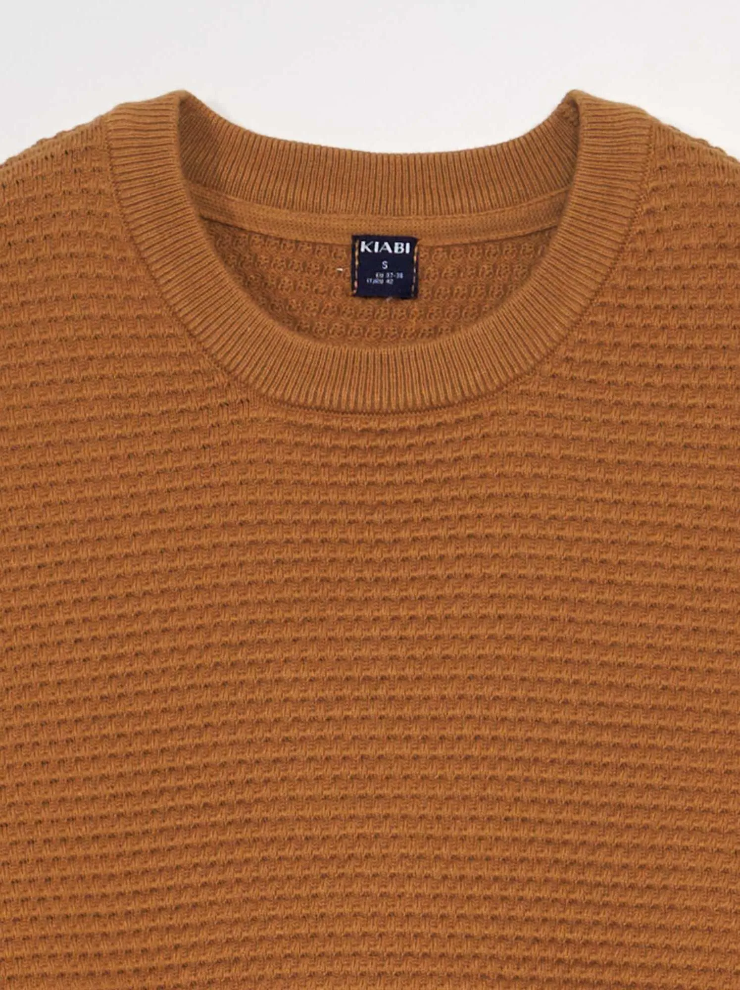Pullover lavorato a maglia punto riso - MARRONE