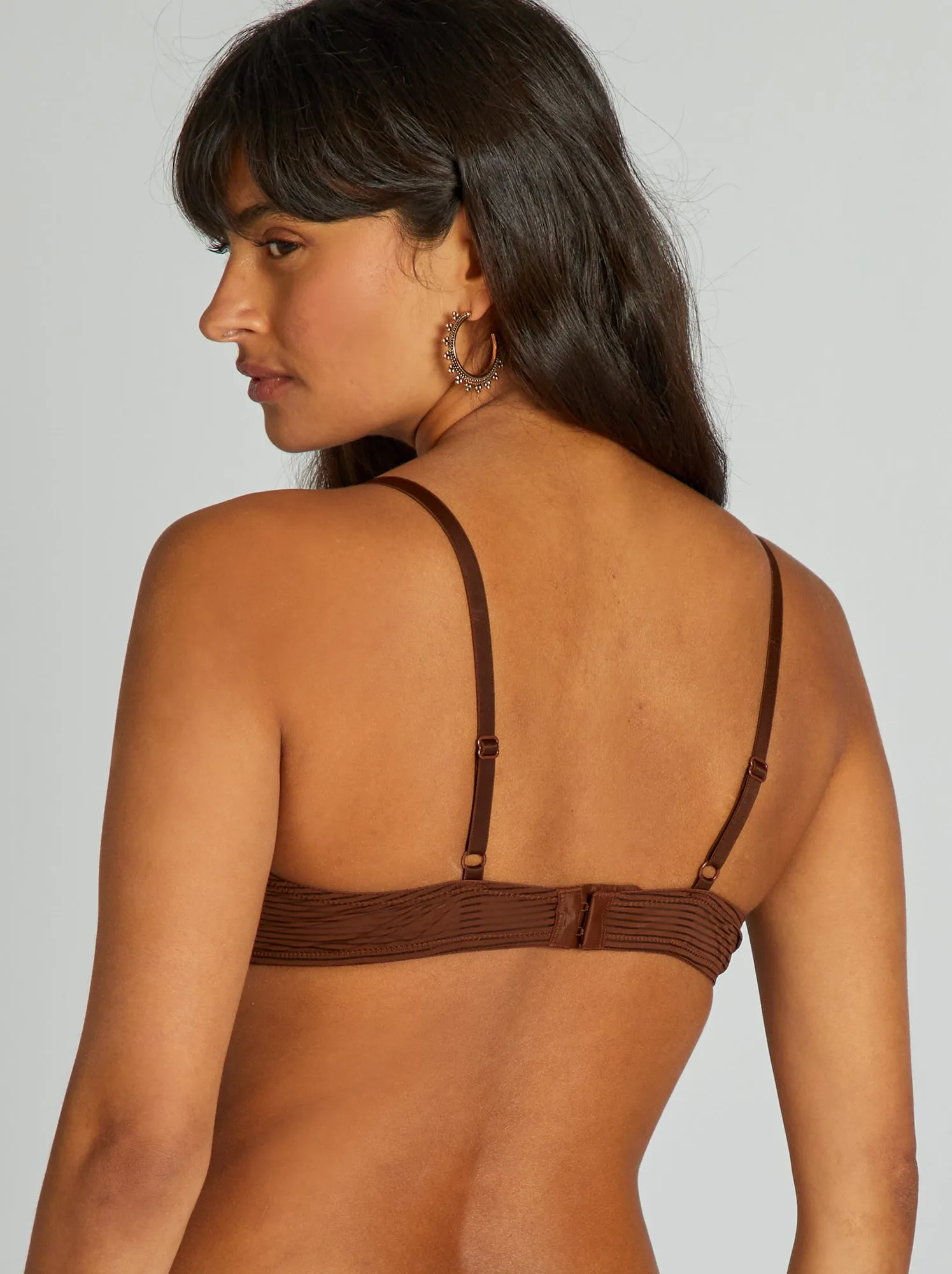 Reggiseno imbottito in microfibra - MARRONE