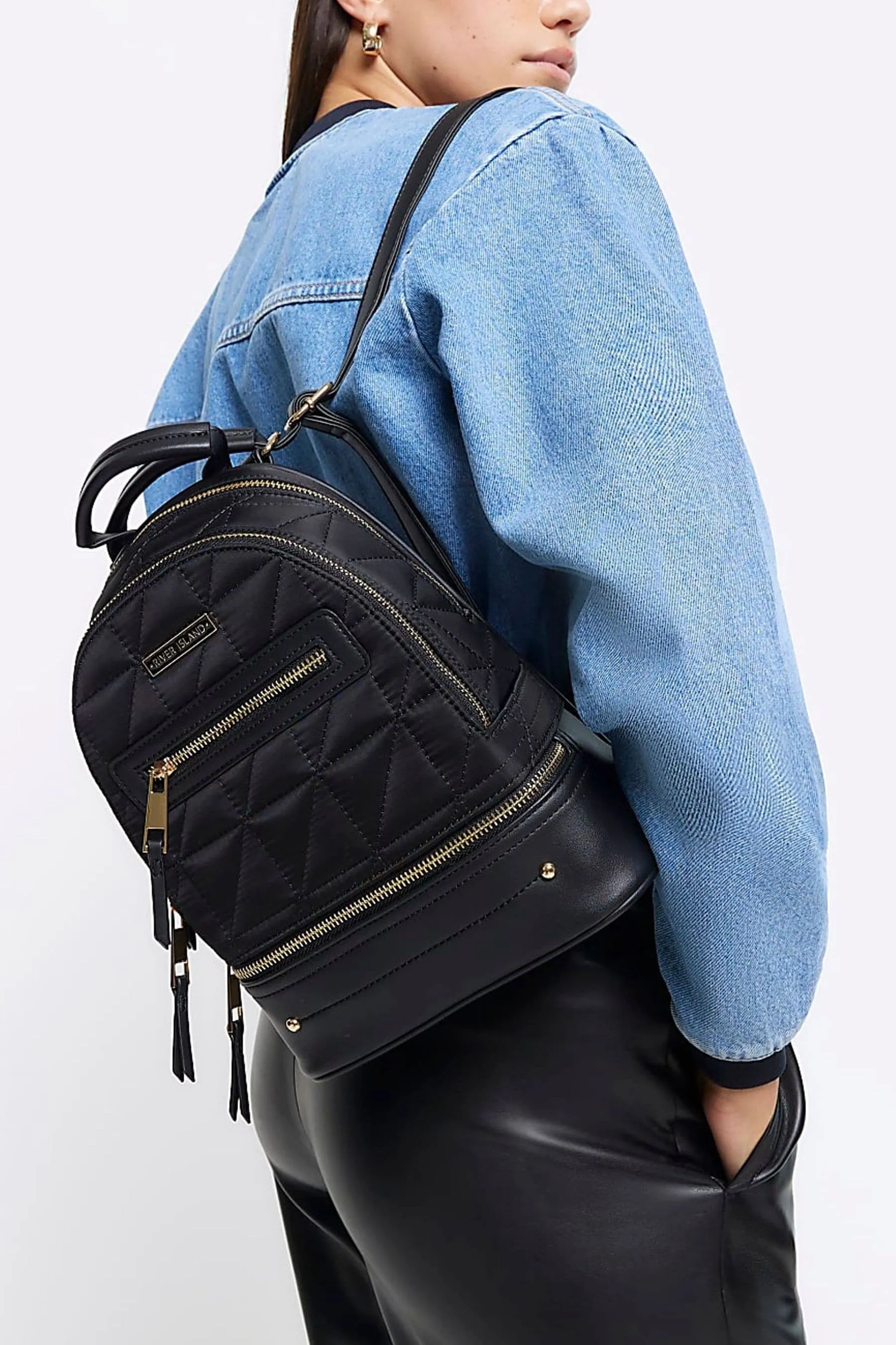 River Island - Zainetto trapuntato in nylon