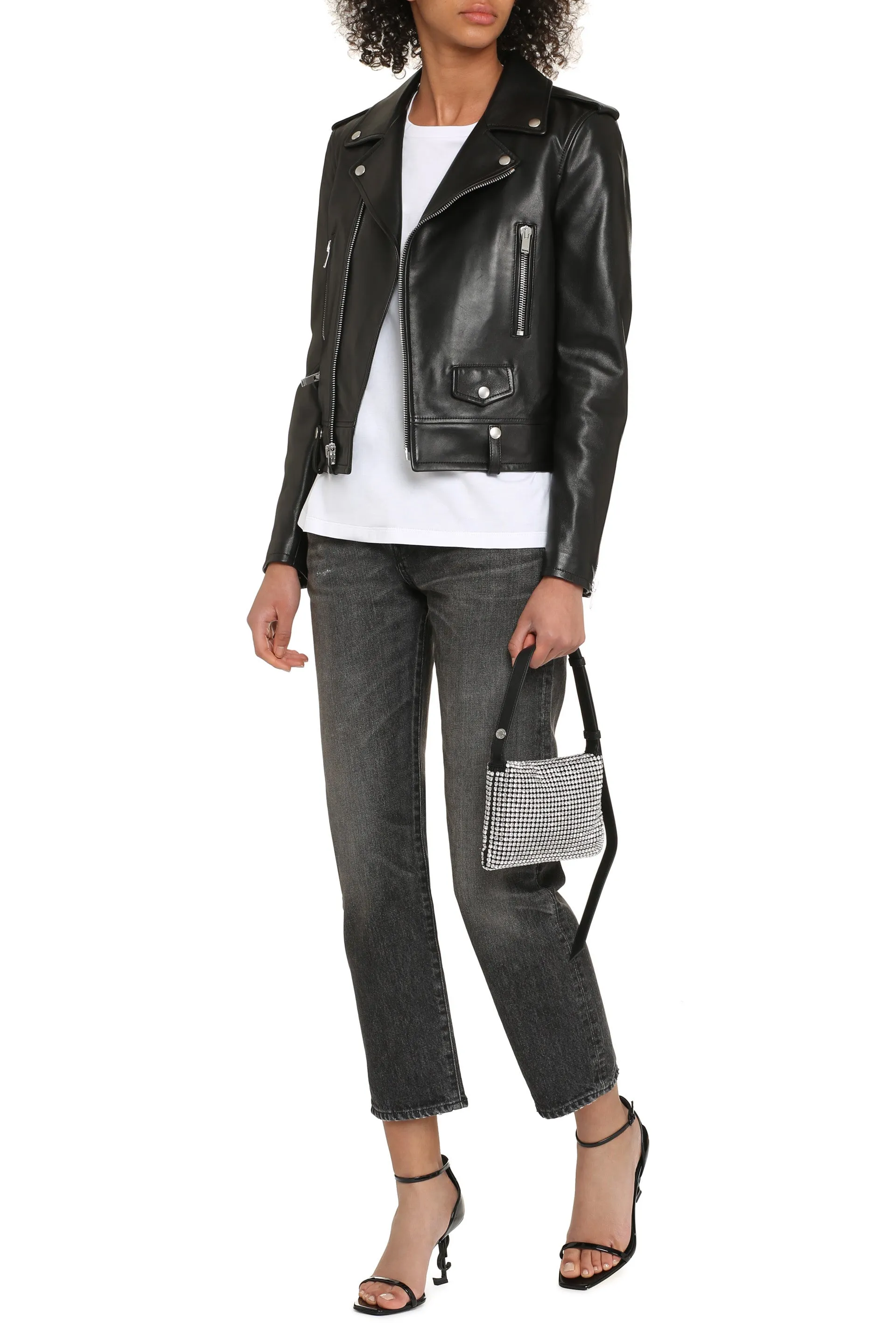 Saint Laurent Giacca biker in pelle