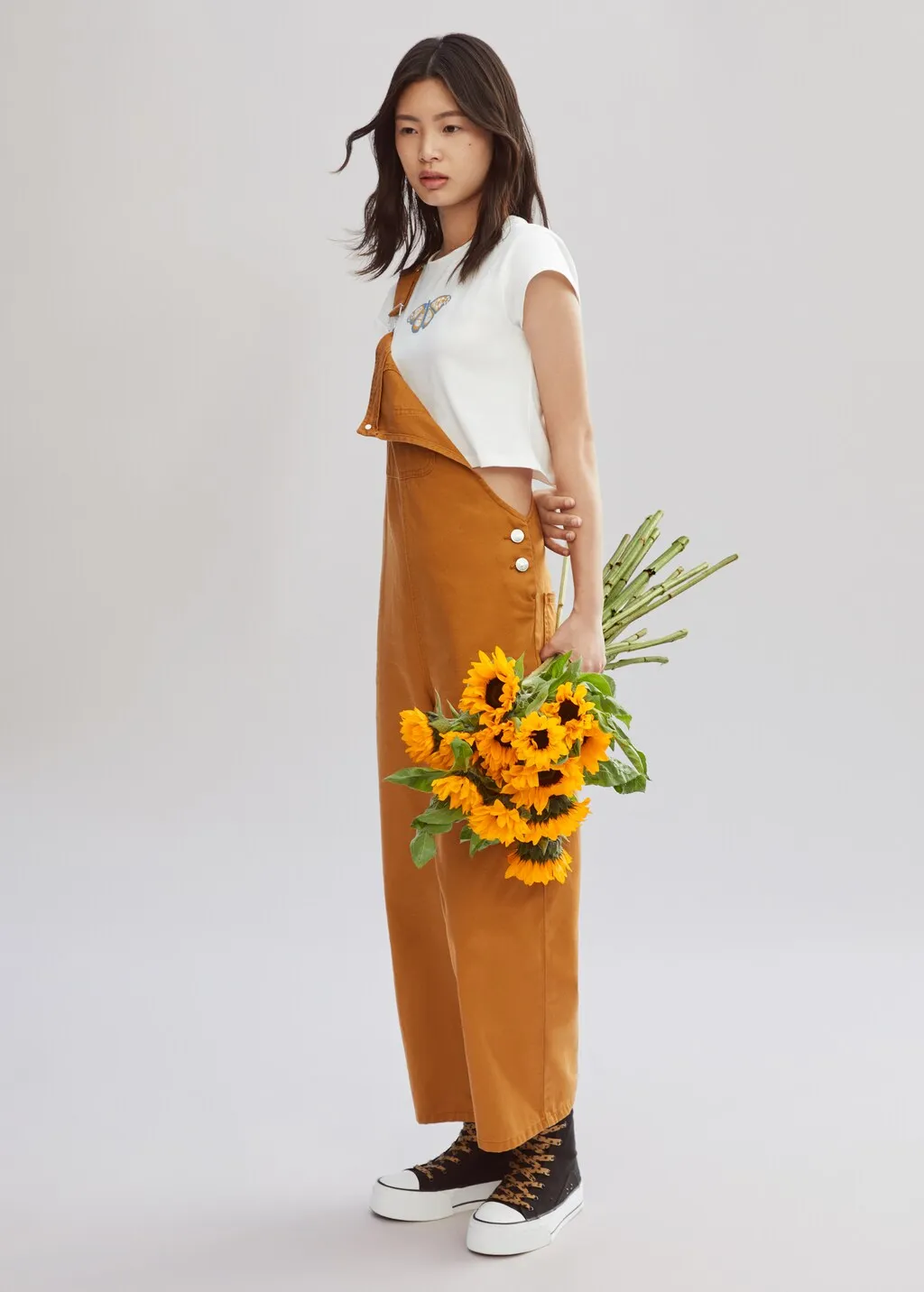 Salopette denim culotte