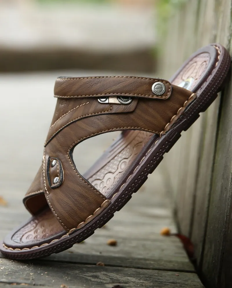 Sandali estivi da uomo Pu Scarpe casual Uomo Slip On Pantofole traspiranti Bea