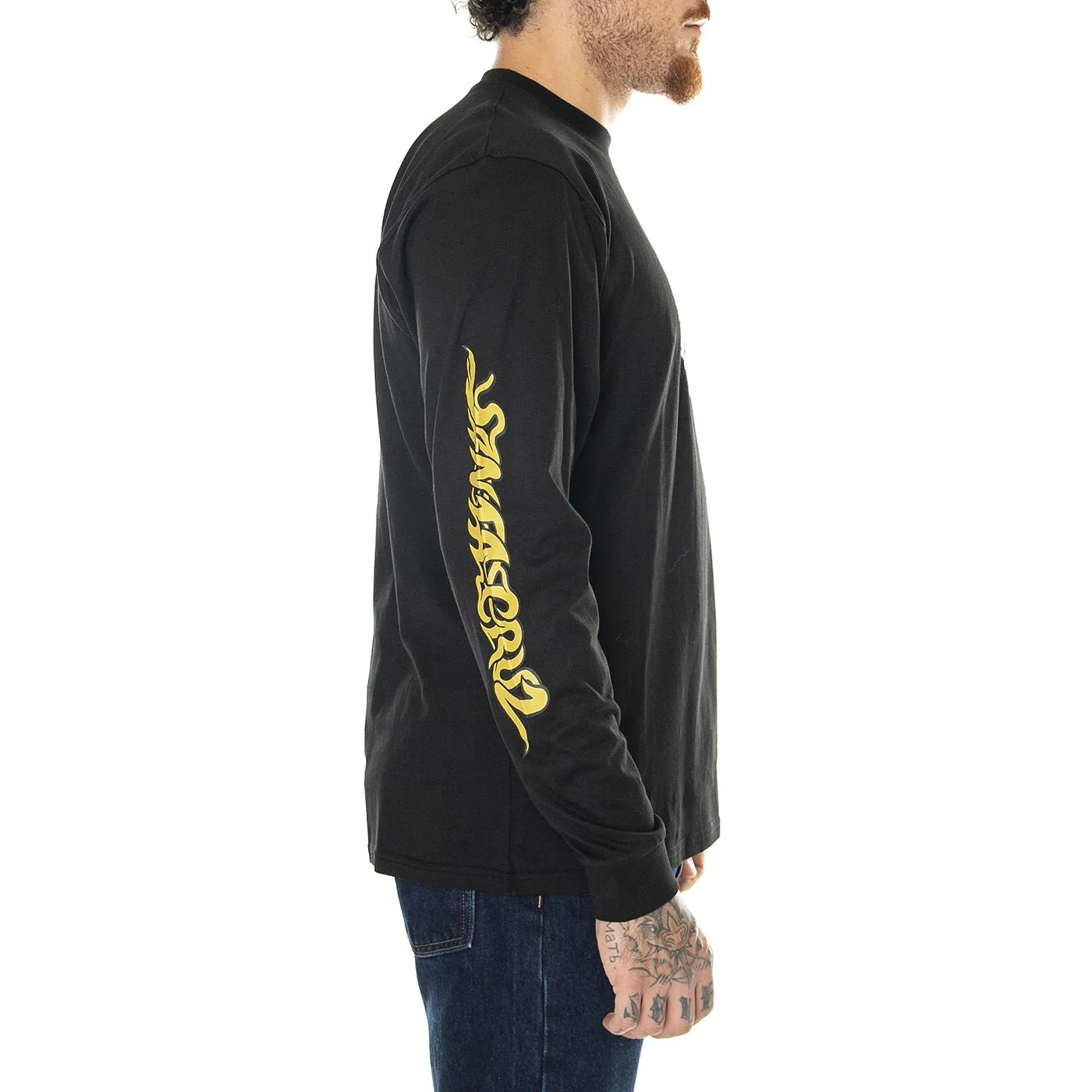 Santa Cruz Screaming 50 Front L/S T-Shirt Black - Maglietta Girocollo Maniche Lunghe Uomo Nera    